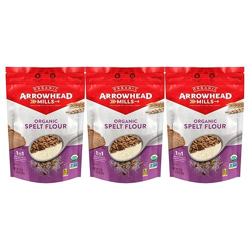Arrowhead Mills Harina orgánica de espelta, 22 onzas, paquete de 3 Palatize