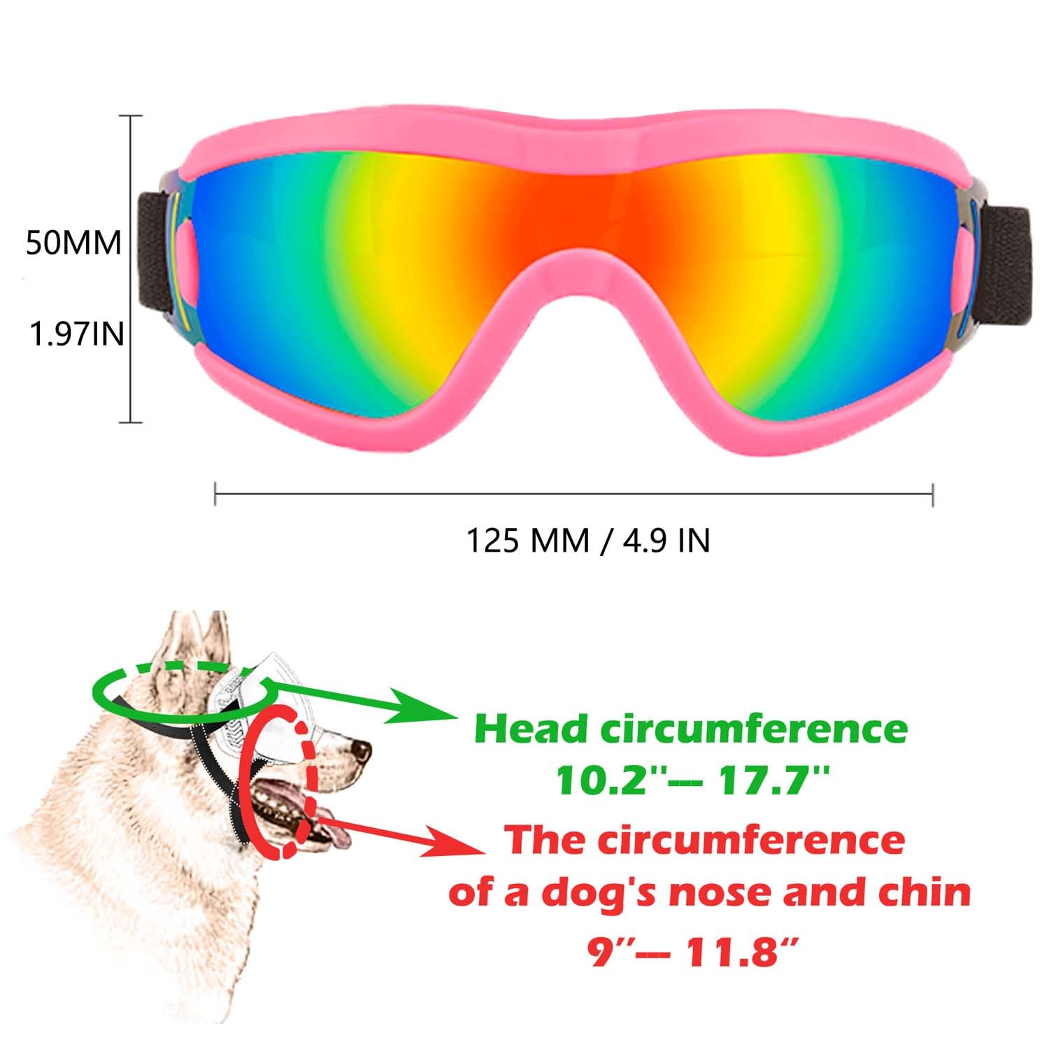 Medium Dog Sunglasses with Adjustable Strap UV Protection, Winproof Puppy Sunglasses - Image 3