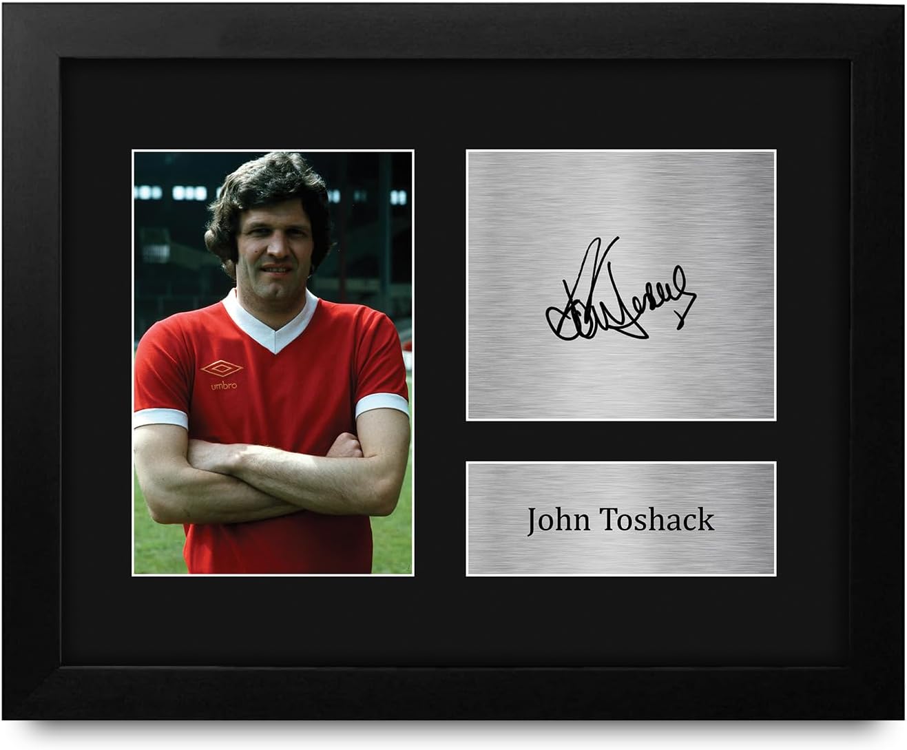 HWC Trading John Toshack Liverpool Gifts Printed Signed Autograph Picture for Soccer Fans and Supporters - US Letter Framed (ID-008217)