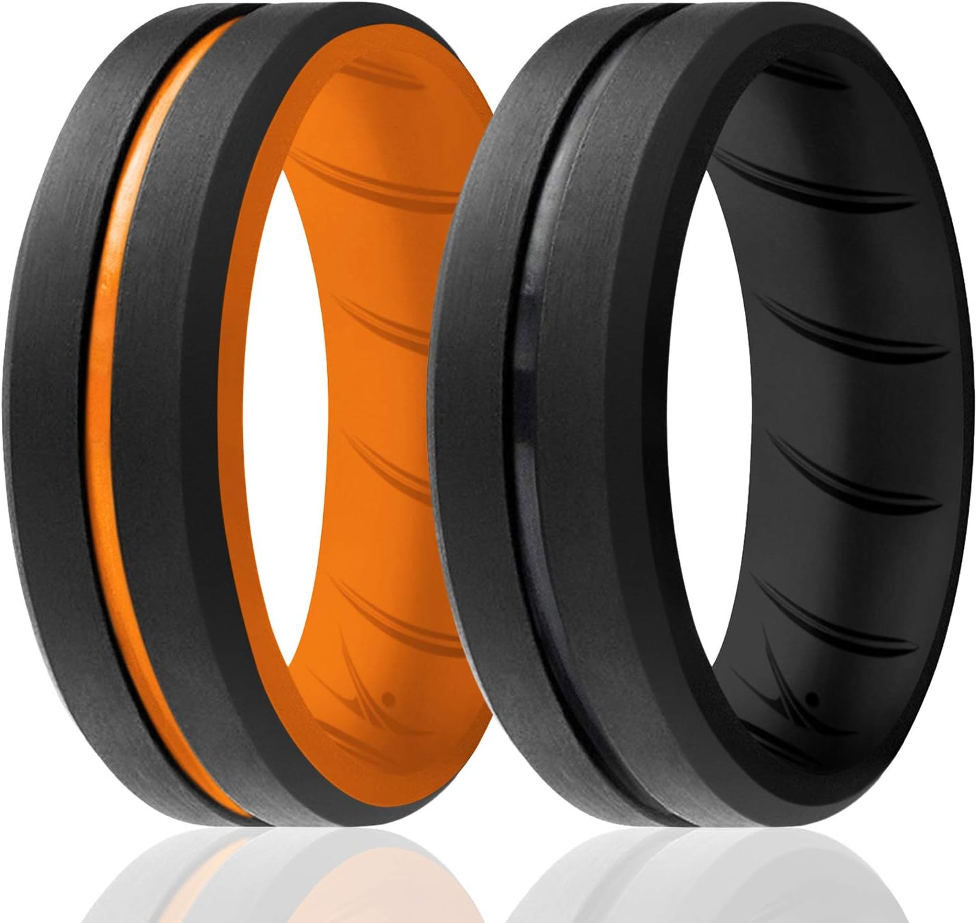 ROQ Silicone Rubber Wedding Ring for Men, Comfort Fit, Men's Wedding Band, Breathable Rubber
