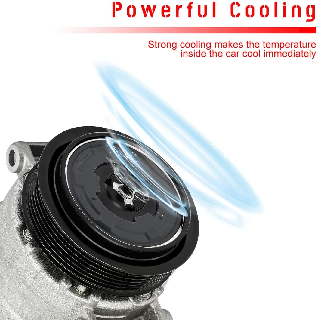 cciyu AC Compressor Replaces 2006-2011 Fit for Mercedes-Benz ML350 3.5L 2000-2006 Fit for Mercedes-Benz S500 5.0L 6 Grooves Air Conditioning Compressor with Clutch