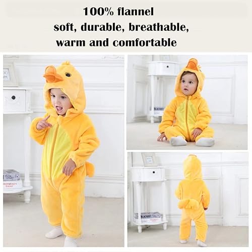 Miniatura 5 de QIAONIUNIU Disfraz de pato para bebé para Halloween, mameluco para niños pequeños, rómper para cosplay, de 12 a 18 meses