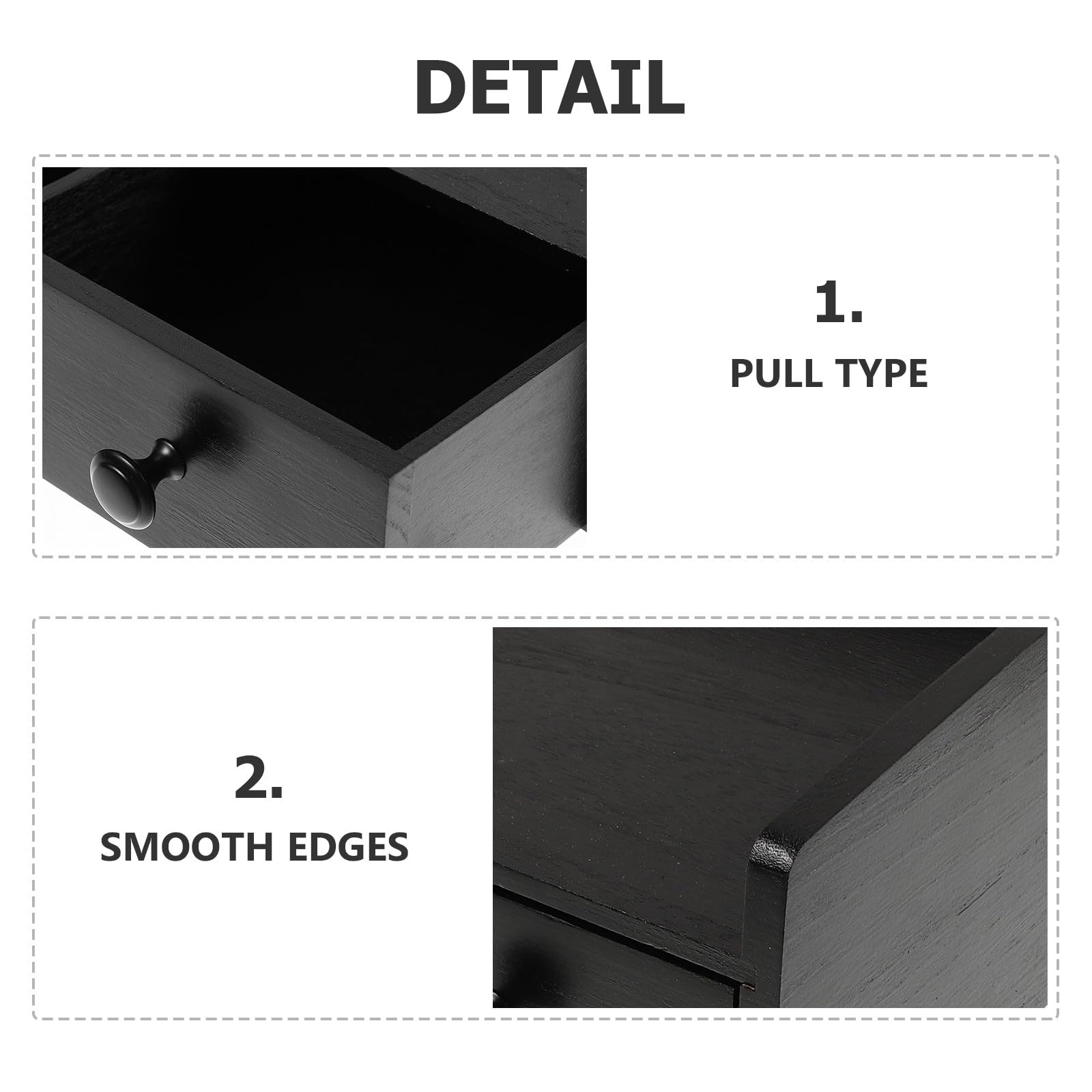 BESPORTBLE Organizador de Madera para Cápsulas de Café y Bolsitas de Té, Cajón Extraíble Negro, Almacenamiento de Sobremesa Resistente, Estación de Café para Cocina y Oficina, Caja Práctica