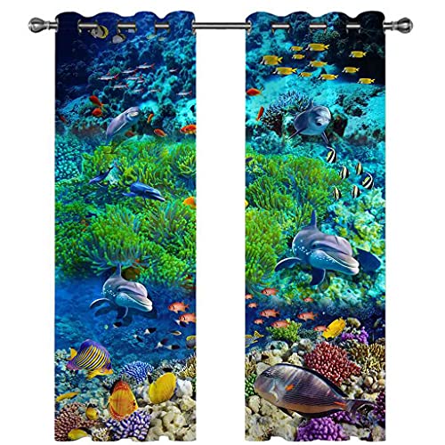 Rideau baleine de corail sous-marine 3D occultant isolant thermique