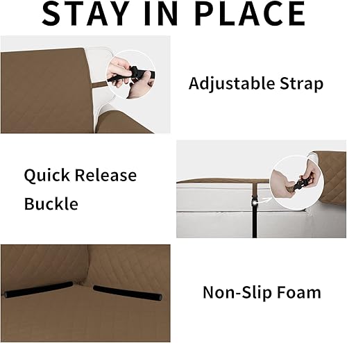 Miniatura 902 de Easy-Going - Funda reversible para sofá, resistente al agua, con varillas de espuma y correas elásticas, protector de muebles para mascotas y perros