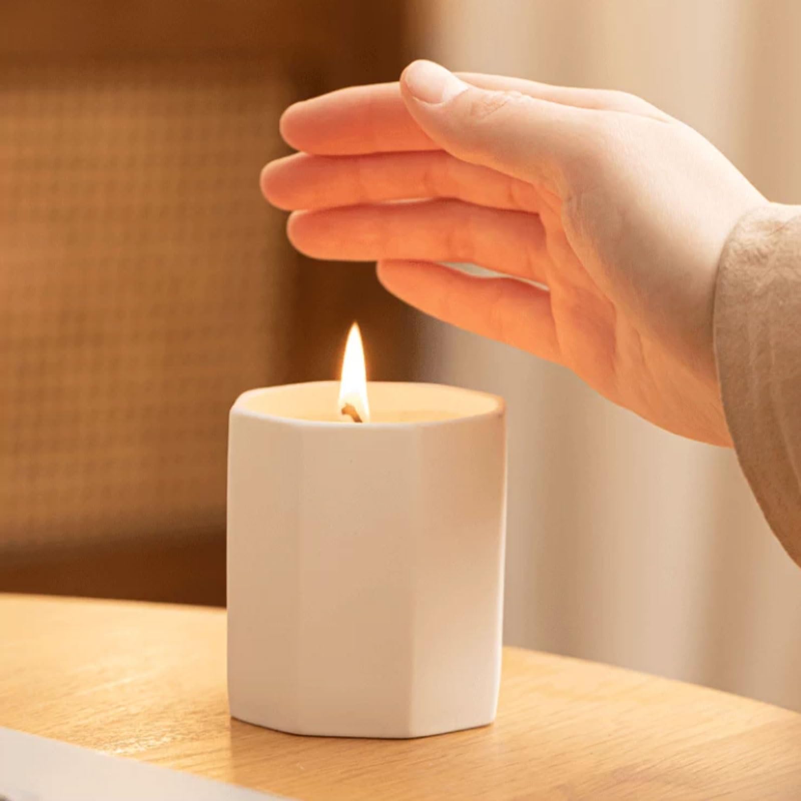 Wykwintne świece ceramiczne Osmanthus, wielokrotnego użytku świece w słoiku, nowoczesna świeca aromaterapeutyczna, długotrwałe czyste spalanie dla domu pachnące meloso