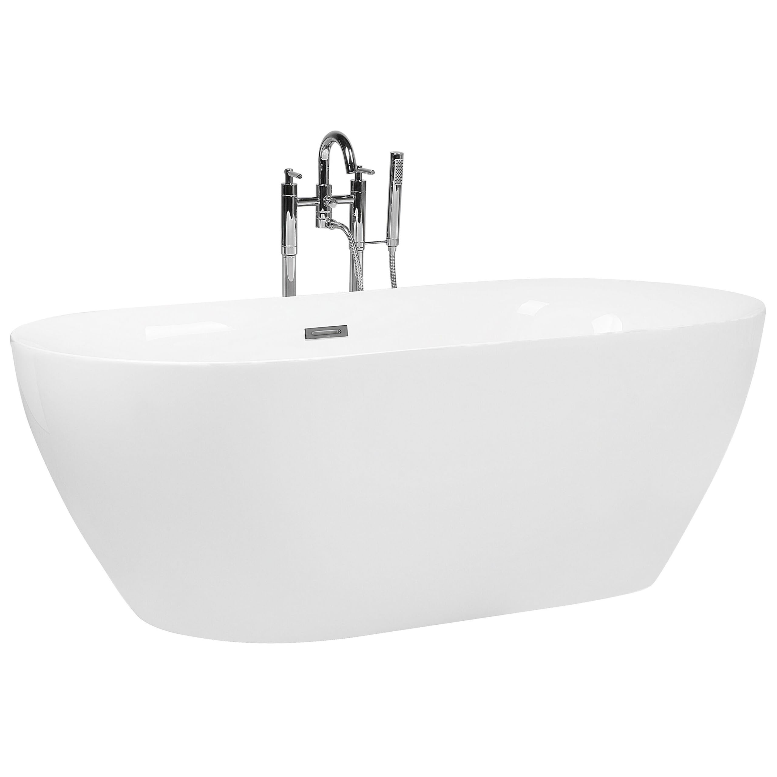 Bañera independiente de acrílico sanitario blanco brillante individual 180 x 80 cm ovalada estilo moderno Carrera