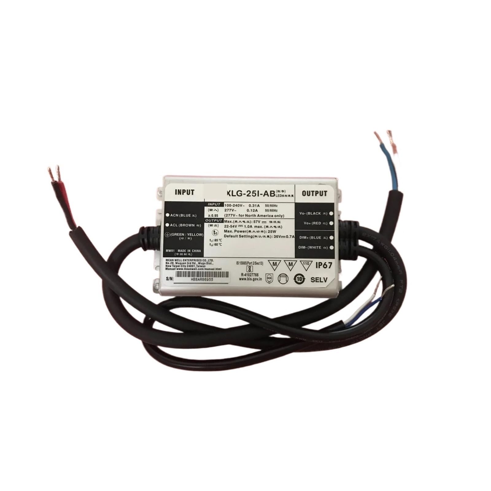 BRODEFUP 25W LED Driver Constant Power XLG-25-A