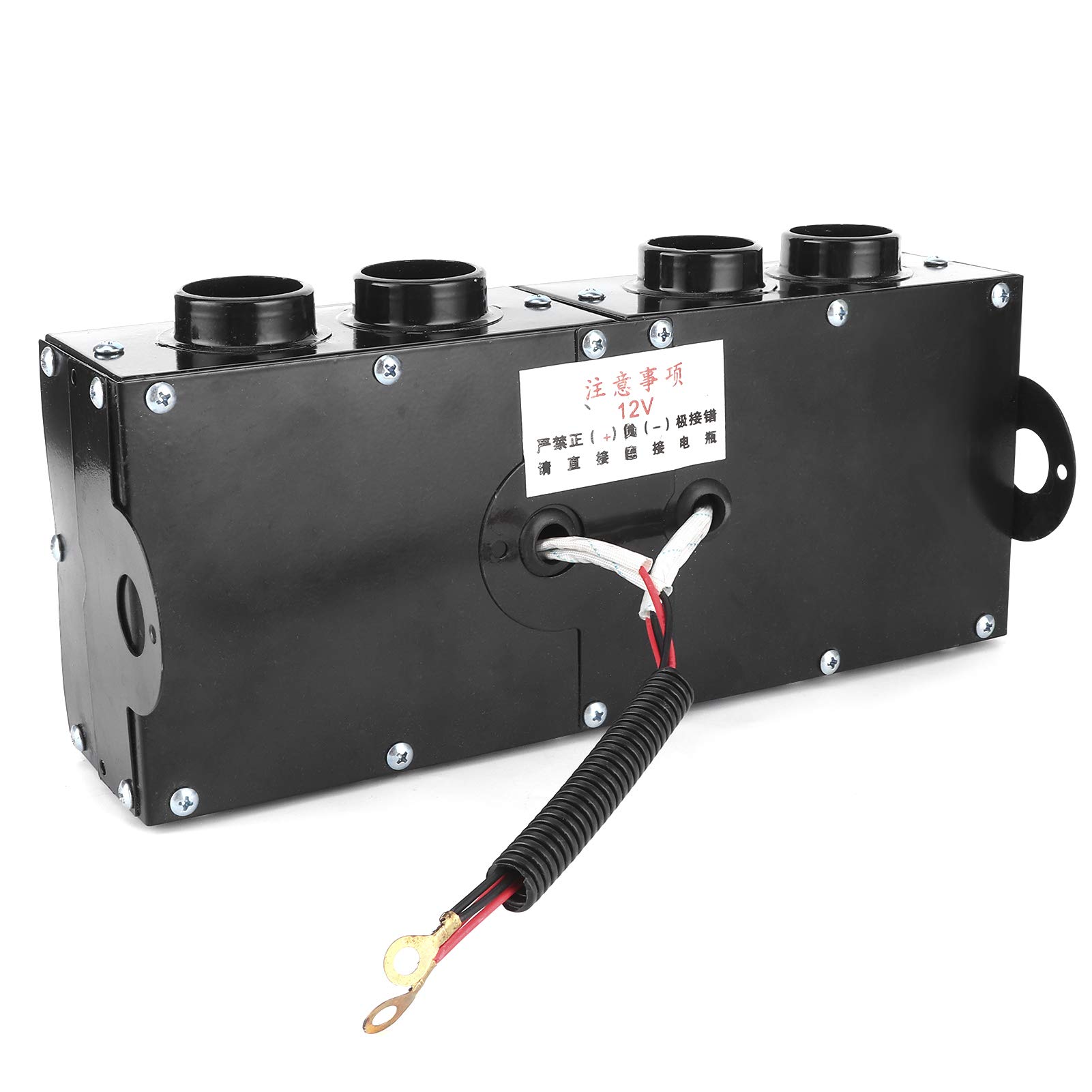 12V Auto Heizlüfter (800W) mit 4 Lüftungsöffnungen - Entfroster & Entfeuchter für Windschutzscheibe - Fußraumheizung - Einstellbare Leistung - Schwarz