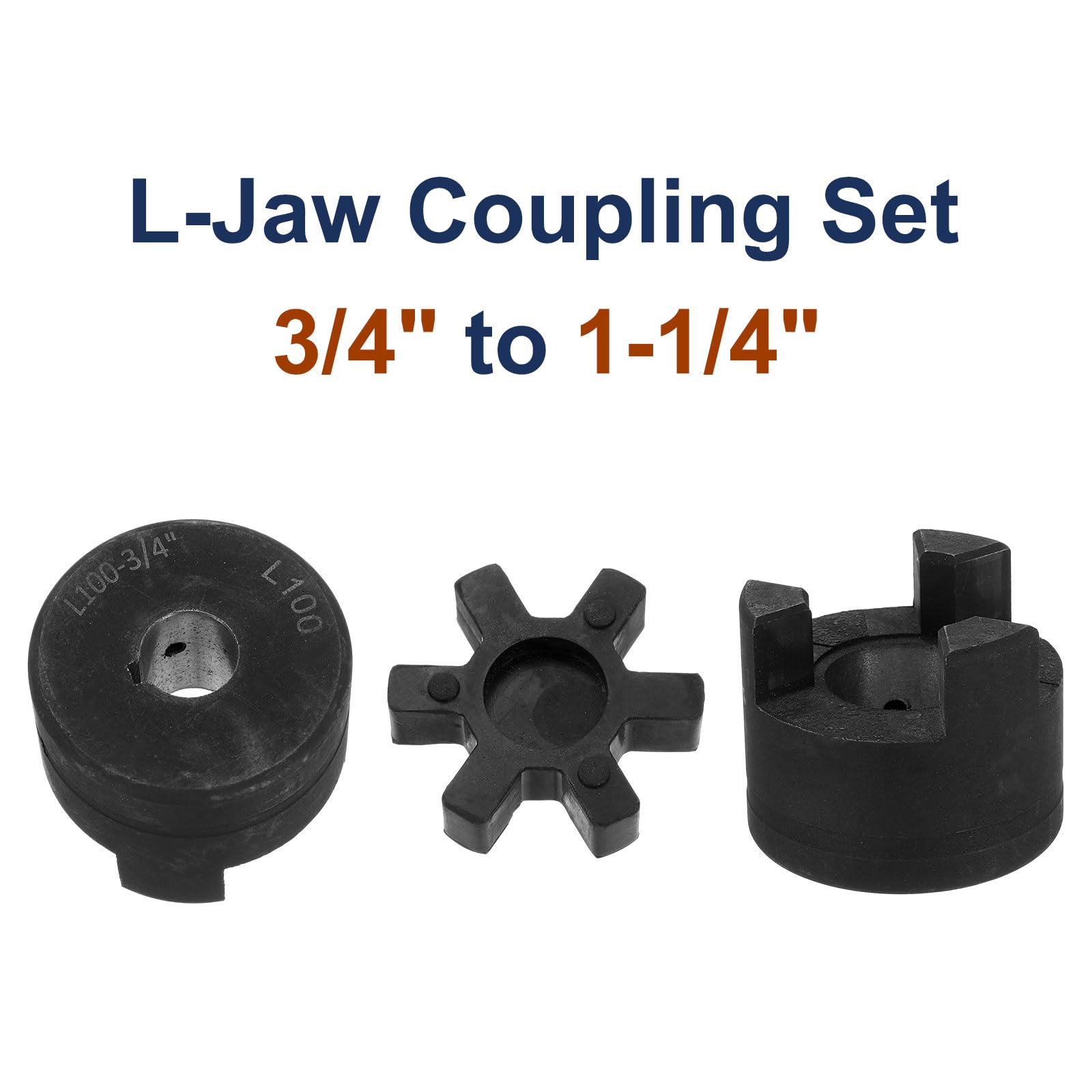 QUARKZMAN 3 Piezas Juego De Acoplamiento L-Jaw Flexible 3/4" A 1-1/4" L100