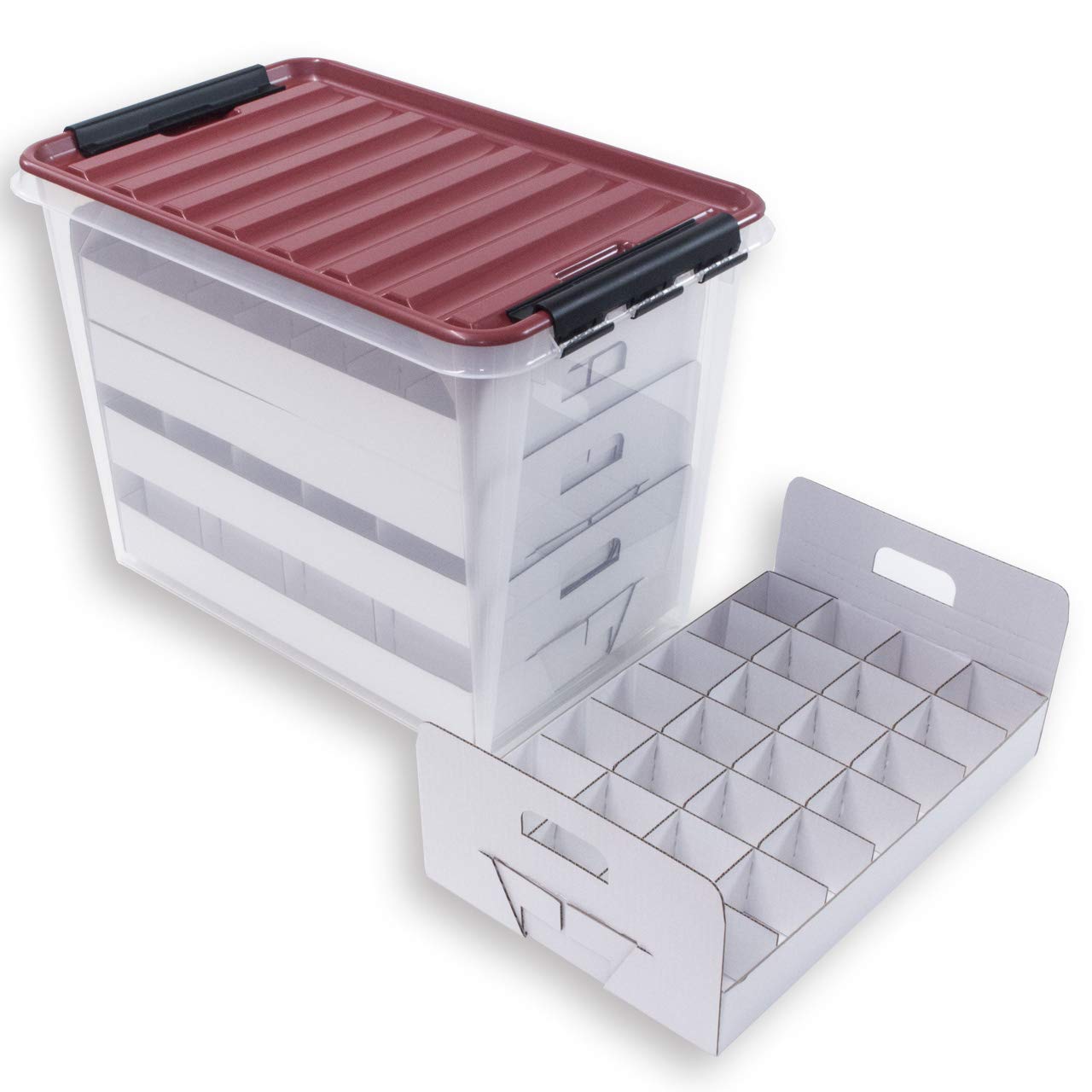Weihnachtskugel Box mit Deckel, Christbaumkugel Box, Christbaumschmuck und Deko (61 Liter)