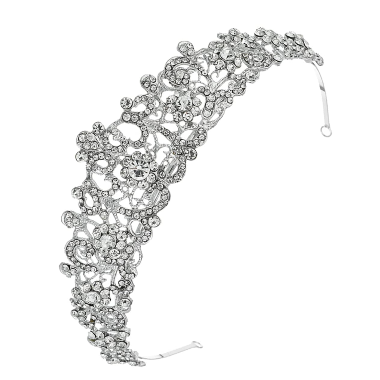 Didiseaon 1 Pc nupcial tiara de plata accesorios para el cabello de boda accesorios de plata tocados de novia coronas para novias tocado de diademas de