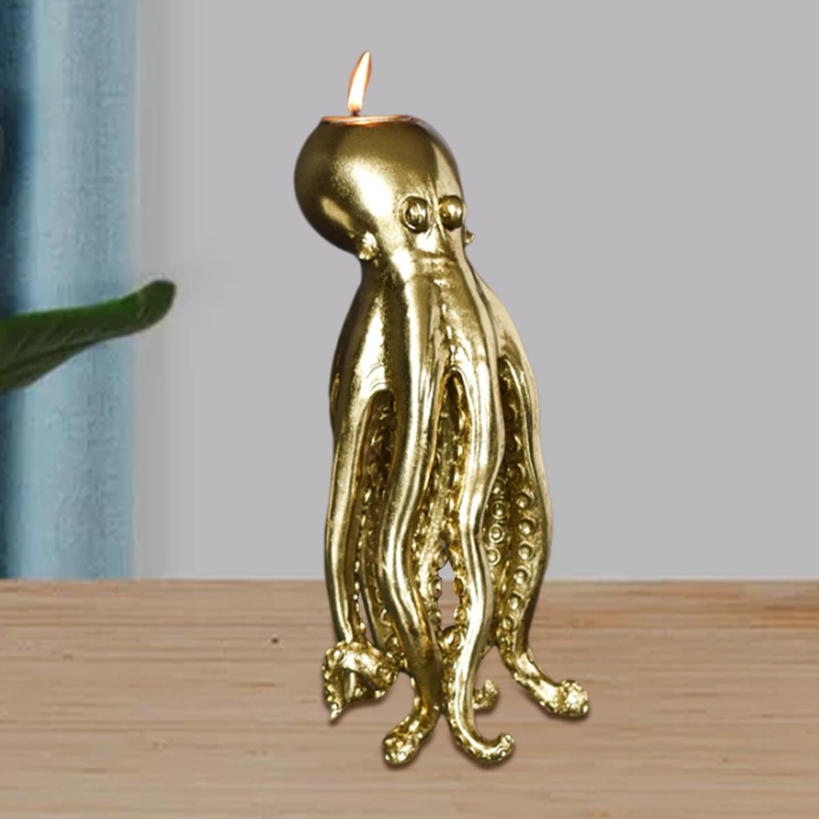 Bougeoir Poulpe,Bougeoir Poulpe | Porte-Bougie à thé Octopus en résine,Bougeoir, décoration de Centre de Table, Sculpture décorative pour la Cuisine de la Maison, cheminée