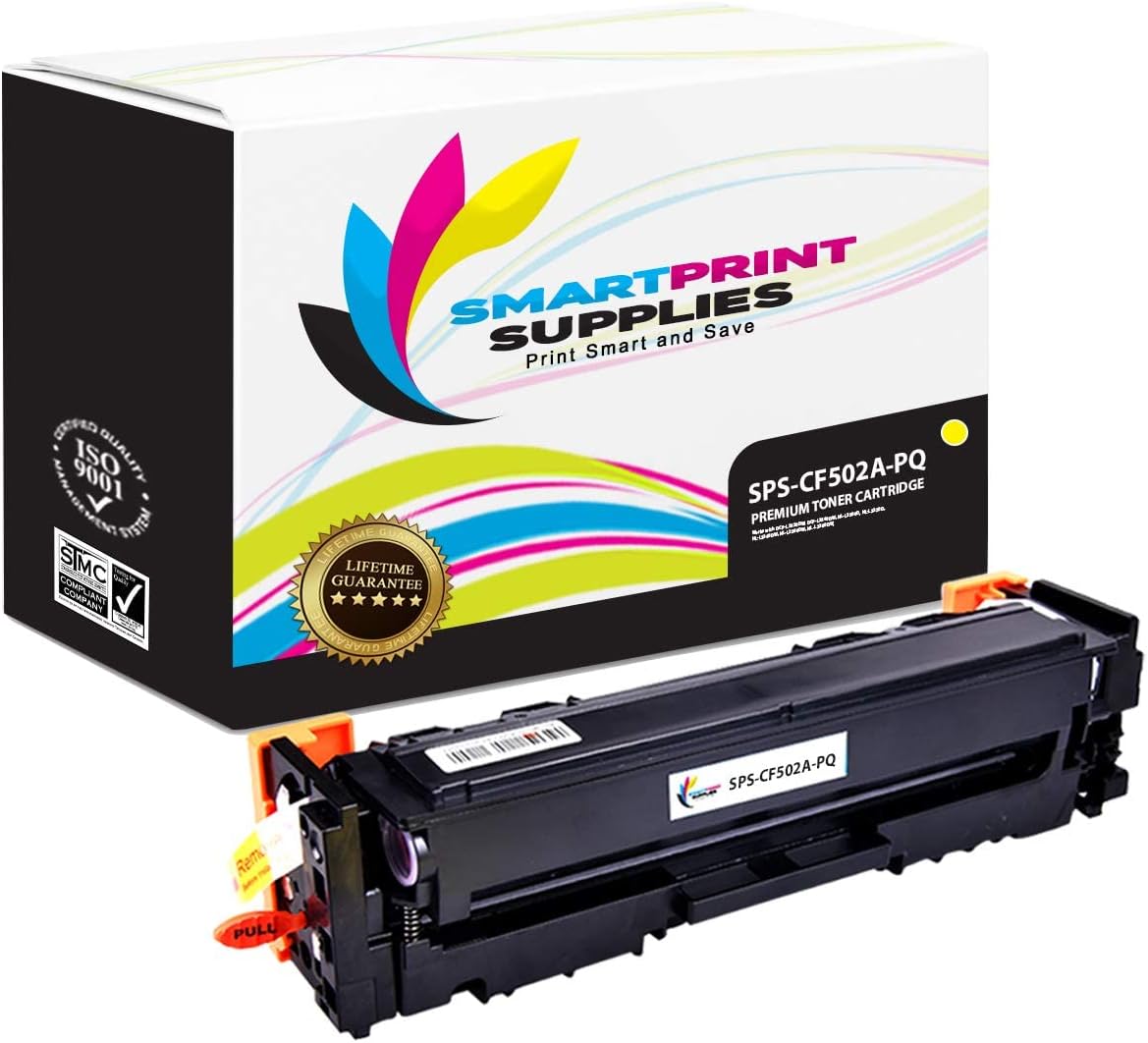 Compatible 202A CF502A Yellow Premium Toner Cartridge Replacement for HP Color LaserJet Pro MFP M280nw M254dw M281fdw Printers (1,300 Pages)