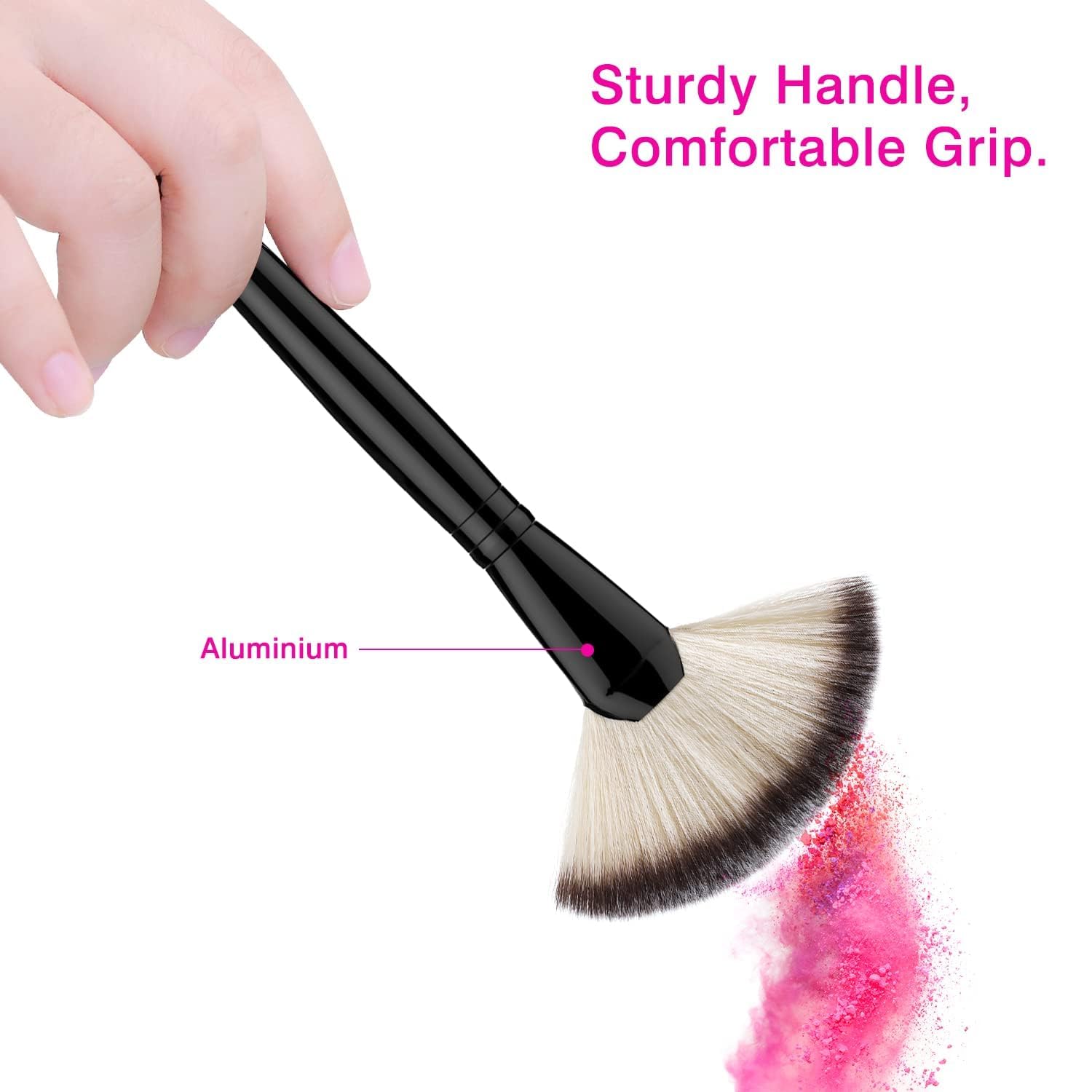 Fan Makeup Brush, Luxspire Professional Highlighting Make Up Brush Blush Bronzer Cheekbones Brush, Single Large Soft & Dense Face Blush Powder Foundation Brushes Make Up Tool (1 Pcs Fan Brush Big) 1
