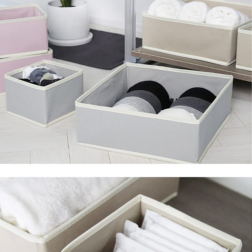 Conteneur de Rangement Non tissé, diviseur de tiroir Pliable, boîte de Placard à Couvercle pour Cravates Chaussettes Soutien-Gorge sous-vêtements Organisateur de vêtements