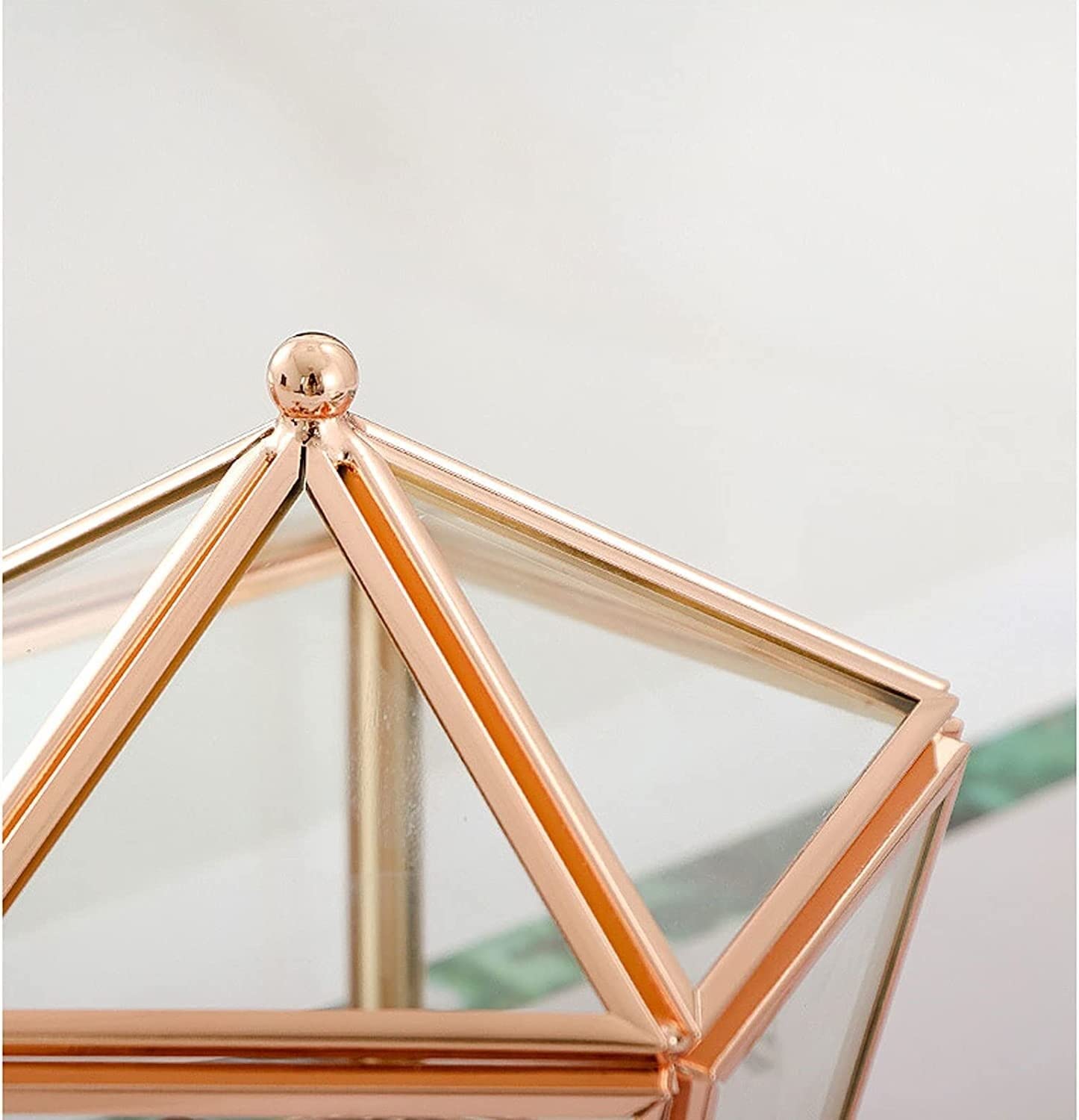 Organizer na Biżuterię Szklane Pudełko Z Biżuterią Vintage Geometryczny Wyświetlacz Biżuterii Organizer Case Home Ozdobne Do Przechowywania Pierścionek Bibelotami Kolczyk Etui do Przechowywania