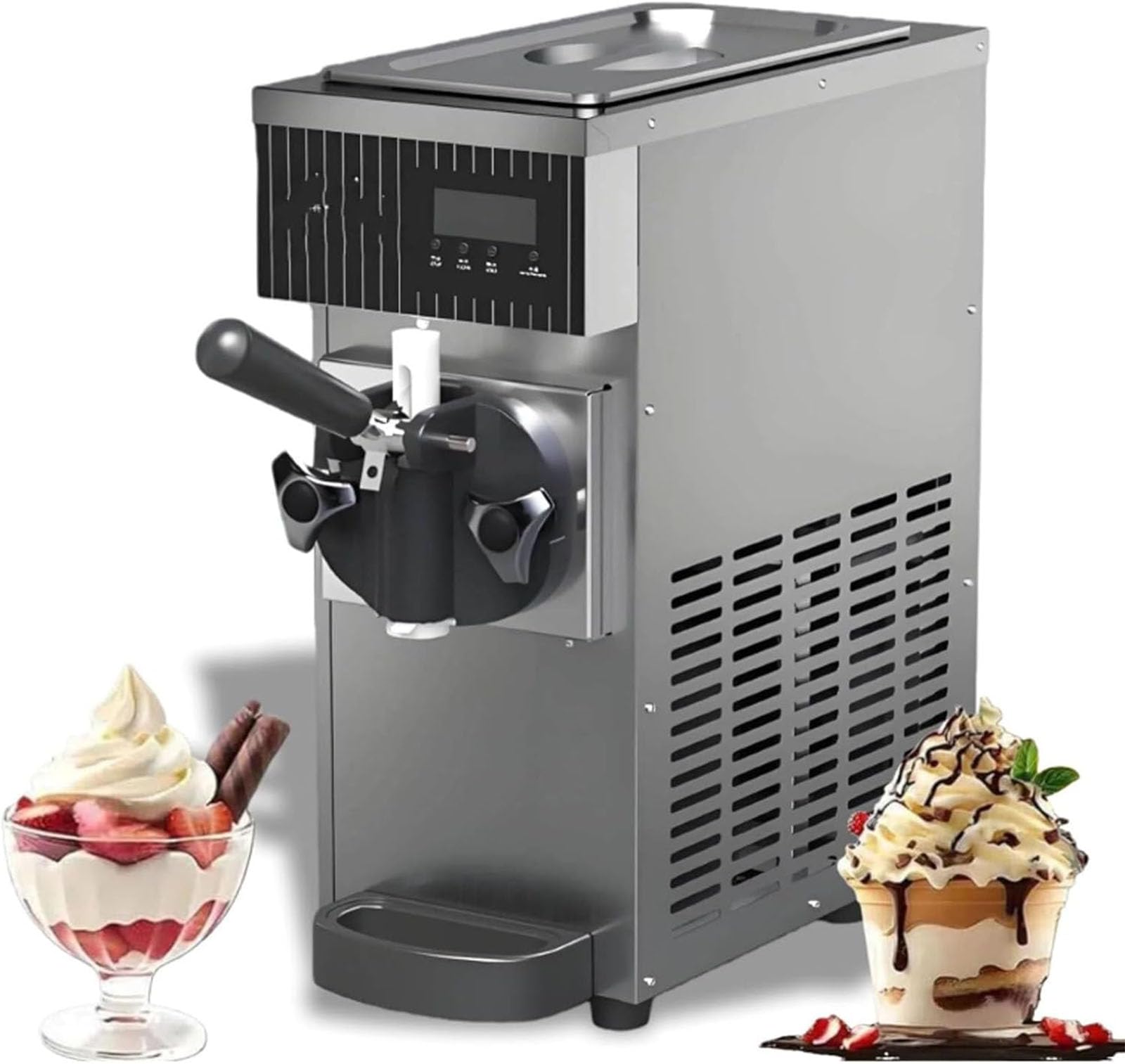 Machine à Glace Molle Commerciale et Domestique avec écran LCD Conception de comptoir pour Une Utilisation Facile rendement élevé,01,51cm*20cm*40cm
