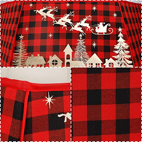Blissun Buffalo Plaid Christmas Tree Collar, Fabric Christmas Tree Ring, Xmas Tree Base Cover Tree Skirts For Christmas Tree Decorations #TOP2