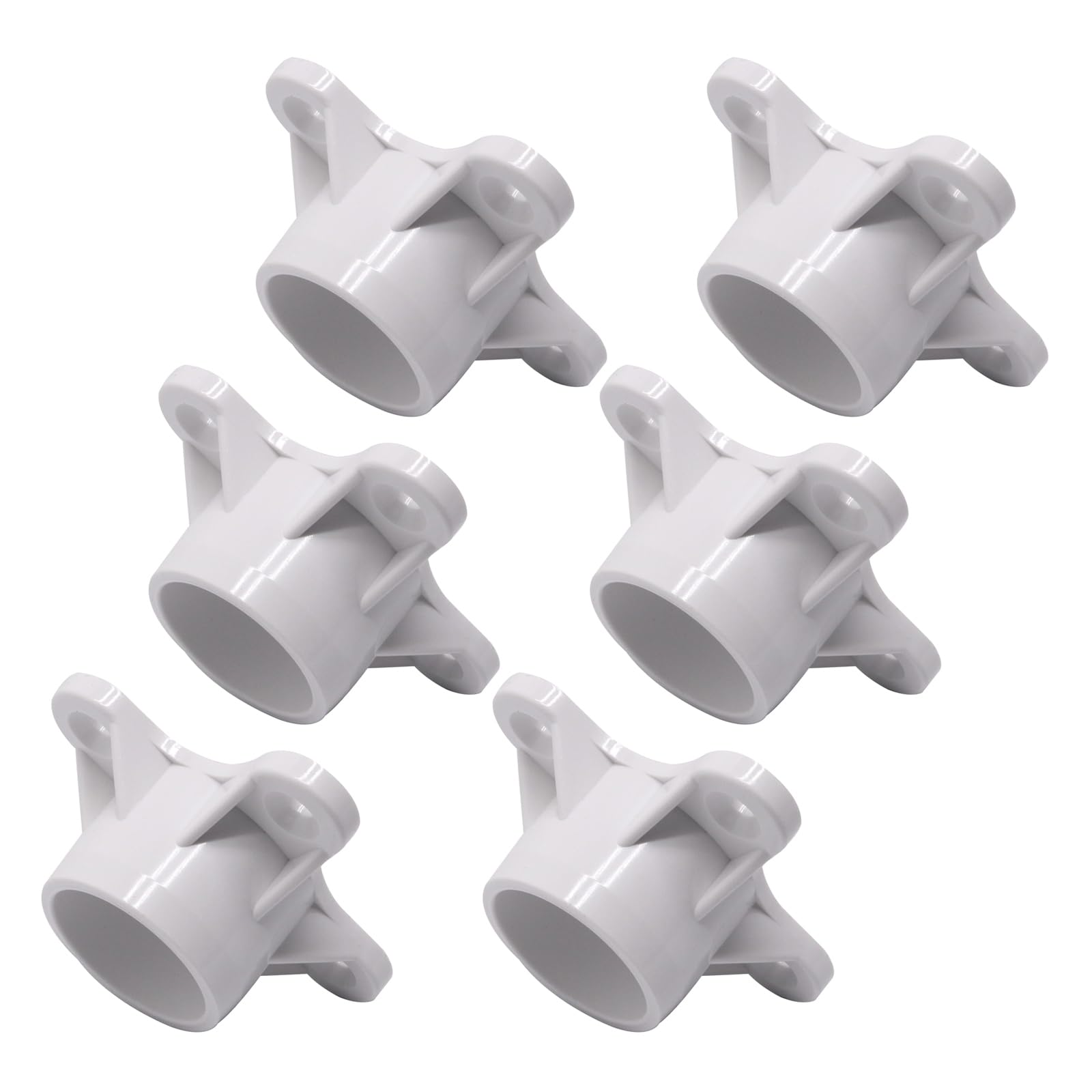Apludoo 1/2 Of 6 Pvc Pipe Flange Caps With Mounting Holes Flange Cover Set For Storage Shelves & Table Legs Pvc Rod Holder Fittings Easy Install Pipe Flanges