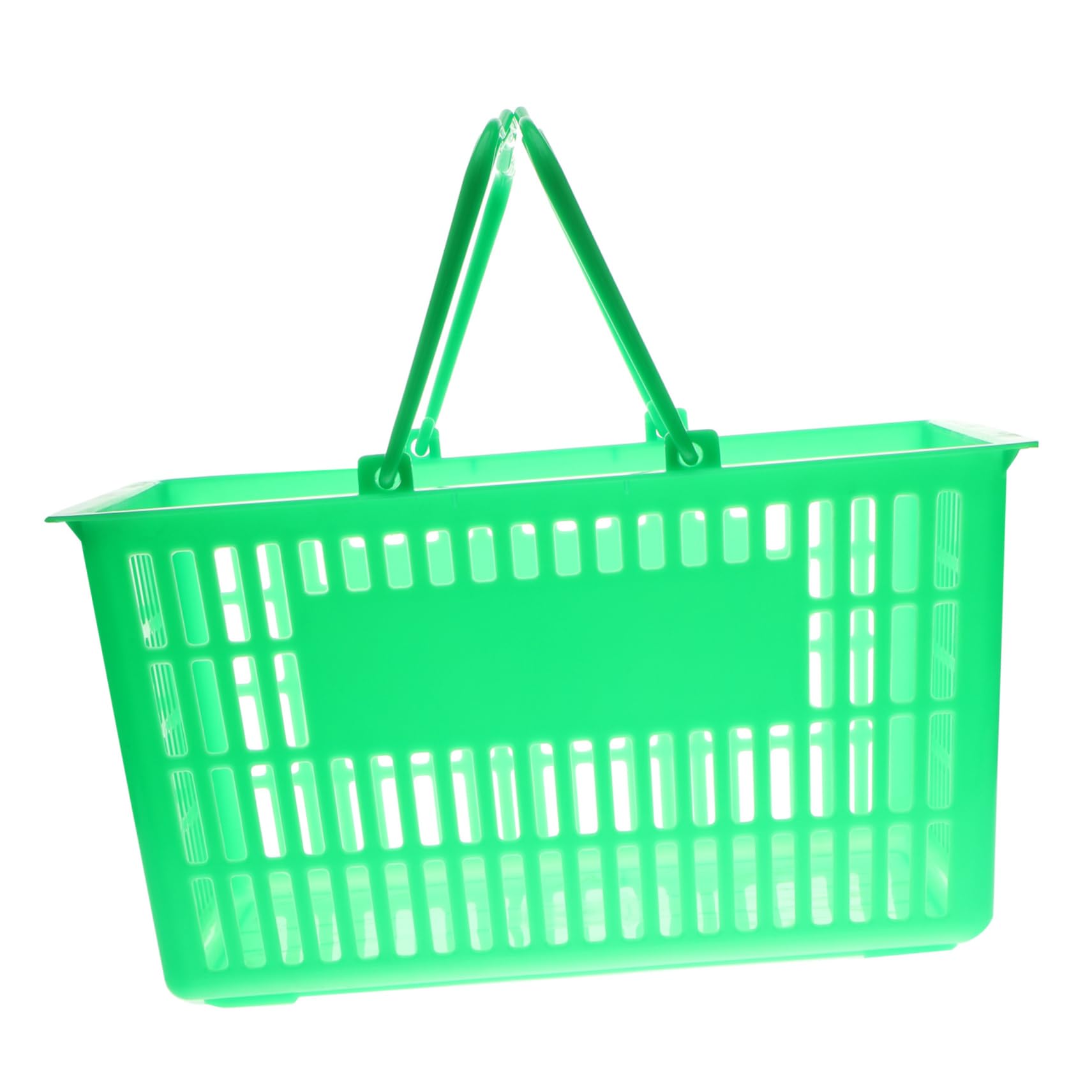 ABOOFAN Großer Grüner Kunststoff Einkaufskorb Mit Ergonomischem Griff Stabiler Faltbarer Handkorb Für Supermarkt Obstladen Snacks Dickes Material Praktischer Aufbewahrungsbehälter
