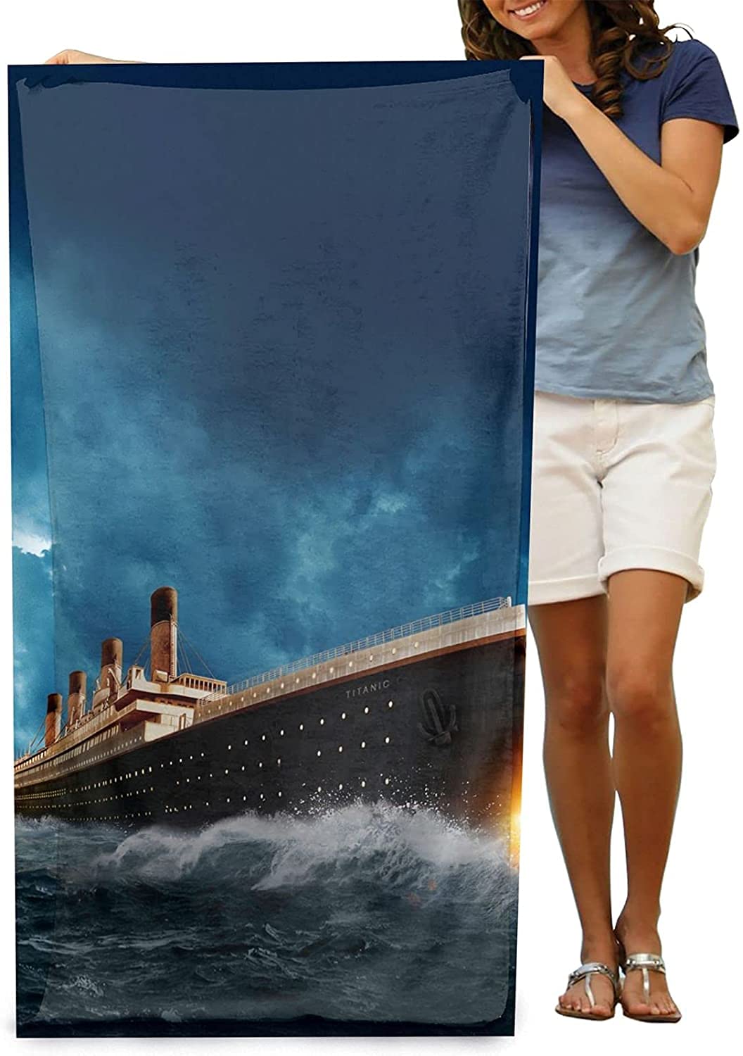 NICHIYOBI Titanic strandhanddoeken 3D-digitale print badhanddoeken