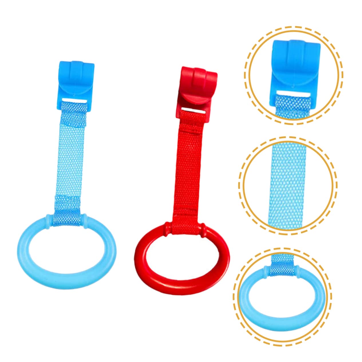 Hohopeti 3sets Hanging Toys for Boys and Girls Play Pen Pull up Rings Crib Supplies Ties 2pcs*3