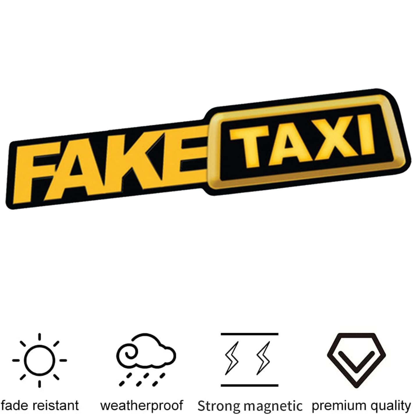 Fake Taxi Car Sticker - Funny Drift Sign Decal For Vehicles | Custom Windshield Bumper Sticker In Reflective Material - Foto 2