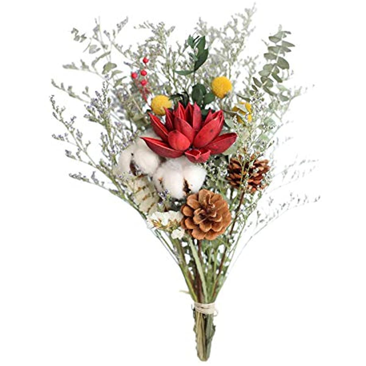 Ramo de Flores secas Naturales Rosa eucalipto Margarita Tallo de Planta Ramo Ambiente Elegante decoración del hogar Accesorios de Bricolaje Decoración