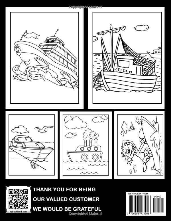 Ships and Boats Coloring Book For Kids Ages 8-12: Maritime Marvels Captivating Coloring Pages of Historical and Modern Ships to Drawing for Kids 8 12 | Birthday Gifts | To Creativity | Stress Relief image 3