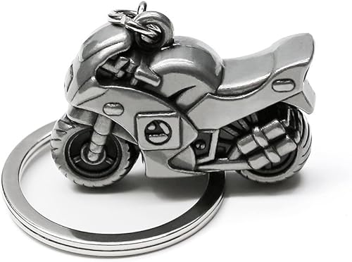 SunPower Llaveros de aleación de zinc, llavero 3D para motocicleta deportiva, anillo de bicicleta de calle, titanio, 1-3 / 8 x 7/8 x 1/2 pulgadas,