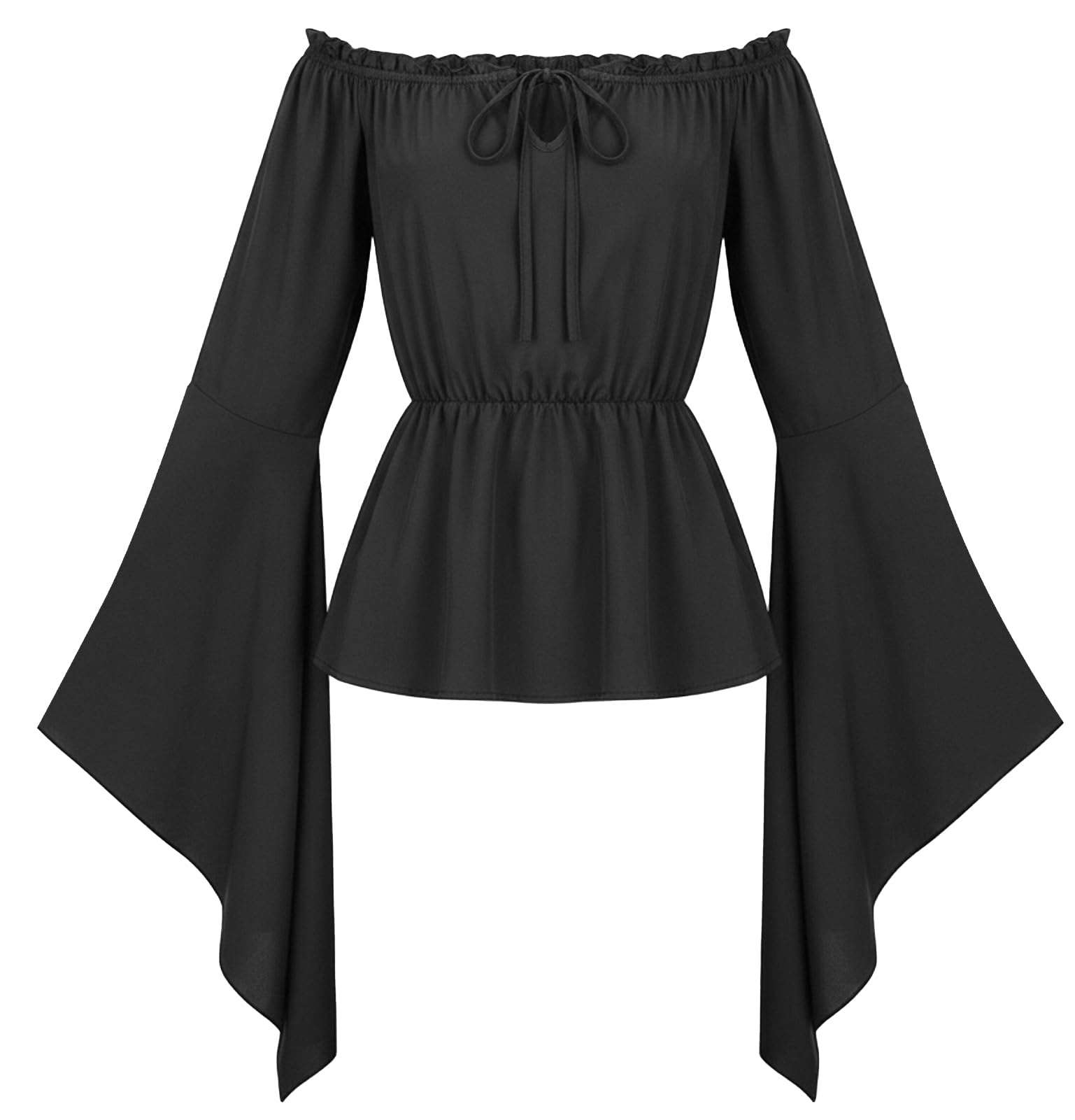 Maeau Blouse Women Medieval Shirt Renaissance Tops Steampunk Black XL