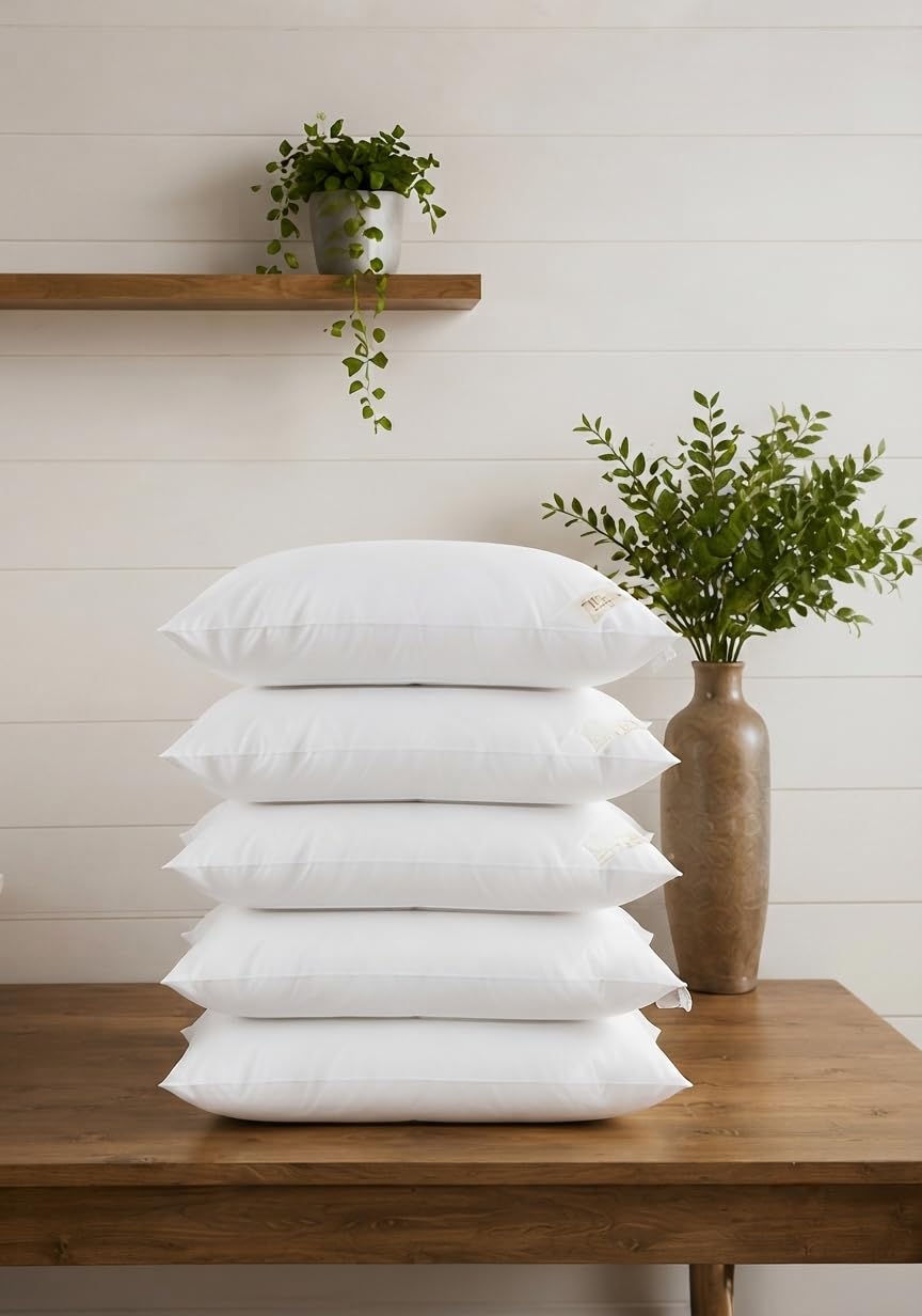 Microfiber Pillows Set of 5 for Sleeping - 16"x24" Standard Pillow | 41 x 61 cm - White | Pillow - A Super Soft & Fluffy Pillow for Sleeping |