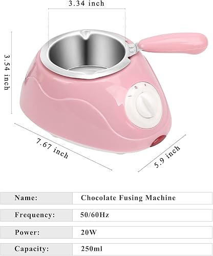 Miniatura 7 de Olla de fusión de chocolate, juego de fondue de calentamiento de chocolate, mini olla eléctrica calentada para hacer chocolate