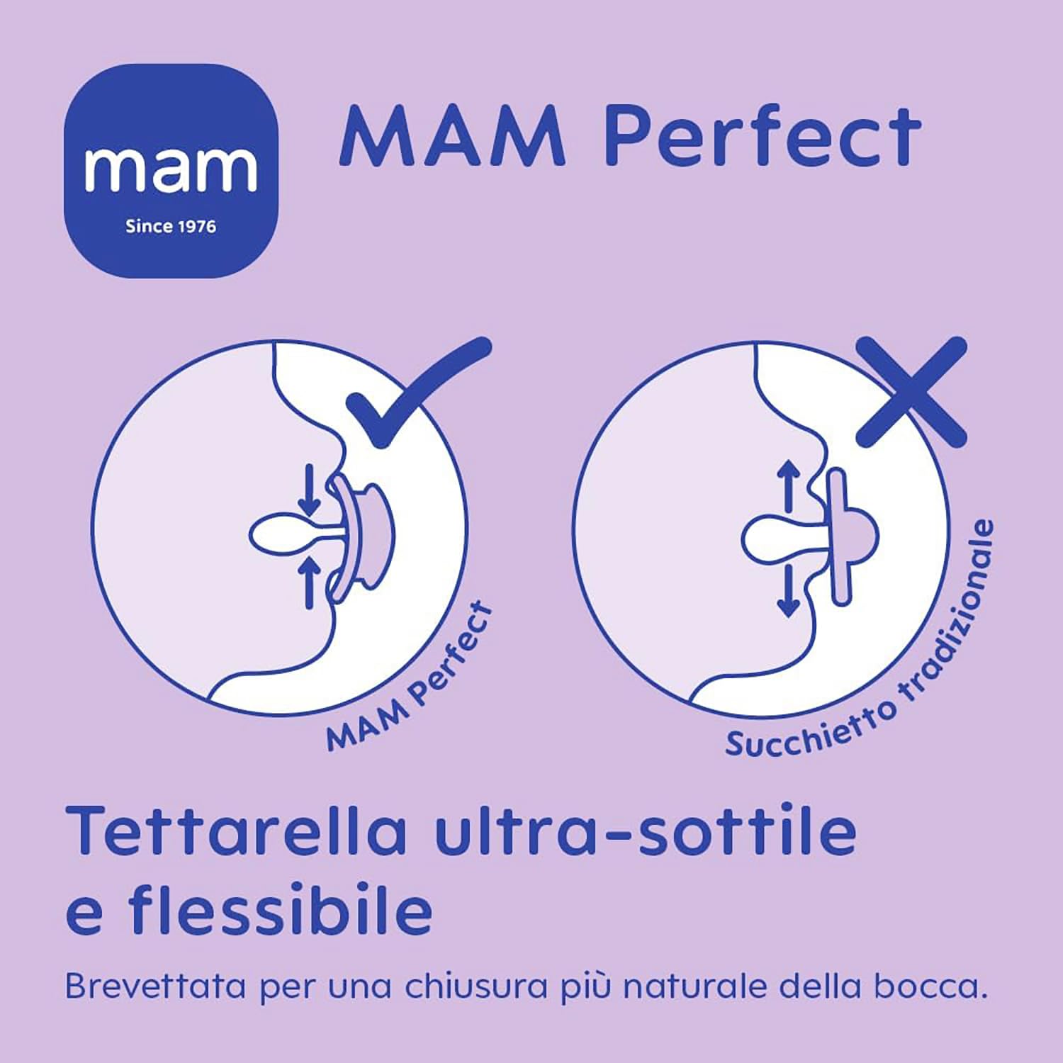 MAM Perfect Start - Juego de 2 chupetes de silicona para un desarrollo bucal saludable de 0 a 2 meses, kit de 2 accesorios para bebés con soporte para chupete esterilizador, azul claro y neutro — view 4