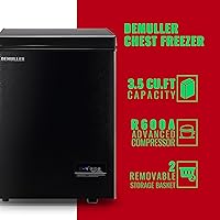 Vista 5 de Congelador profundo de 3.5 pies cúbicos con panel de visualización de temperatura, mini congelador con cesta extraíble, adecuado para apartamentos