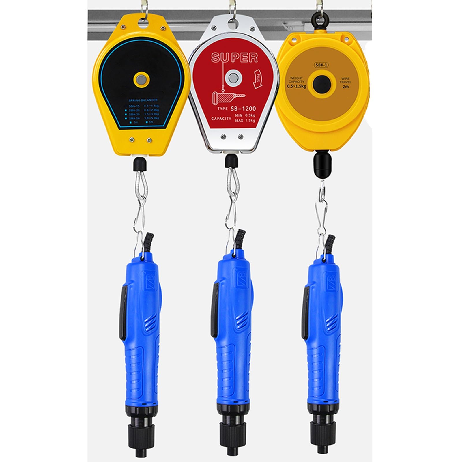 Supporto per utensile sospeso da 3 a 5 kg di carico, utensile bilanciatore a Molla Retrattile con Dispositivo di Sicurezza, Adatto per stampaggio di Auto, Saldatura di Parti, uten(1,5-3,0 kg