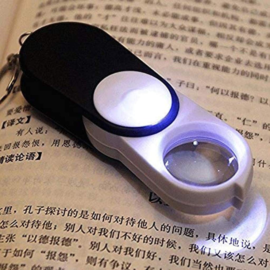 Lupa Plegable con Estuche Protector Ámbito de aplicación: Lectura para Personas Mayores, apreciación de antigüedades, excursiones, etc.