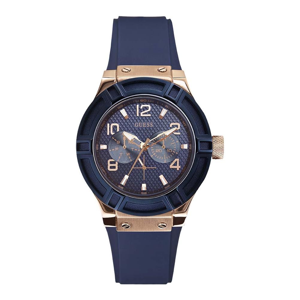 Women Stainless Steel Quartz Watch with Silicone Strap