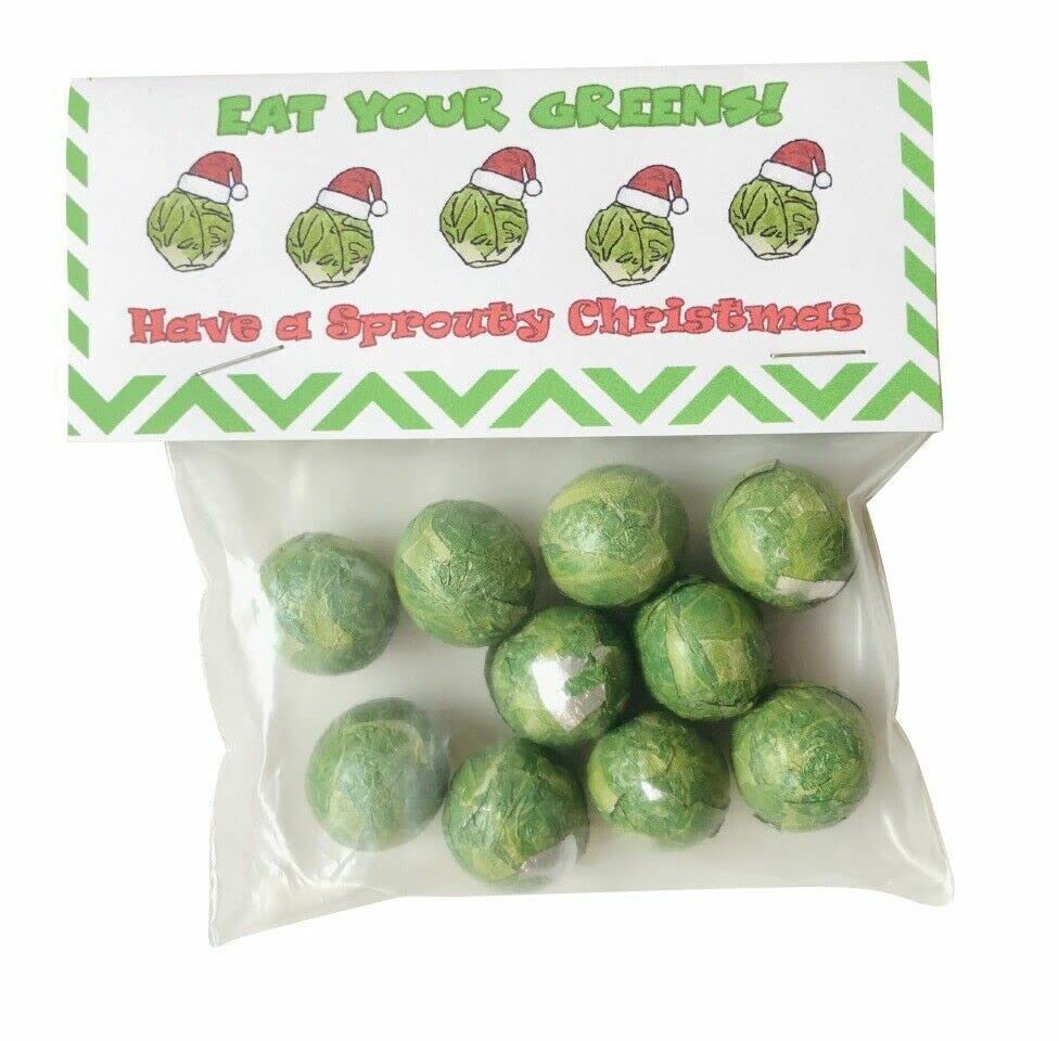 Reindeer Poo Snowman Santa Elf Kisses Christmas Xmas Eve Box Sweets Sweet Bag (Brussel Sprouts)
