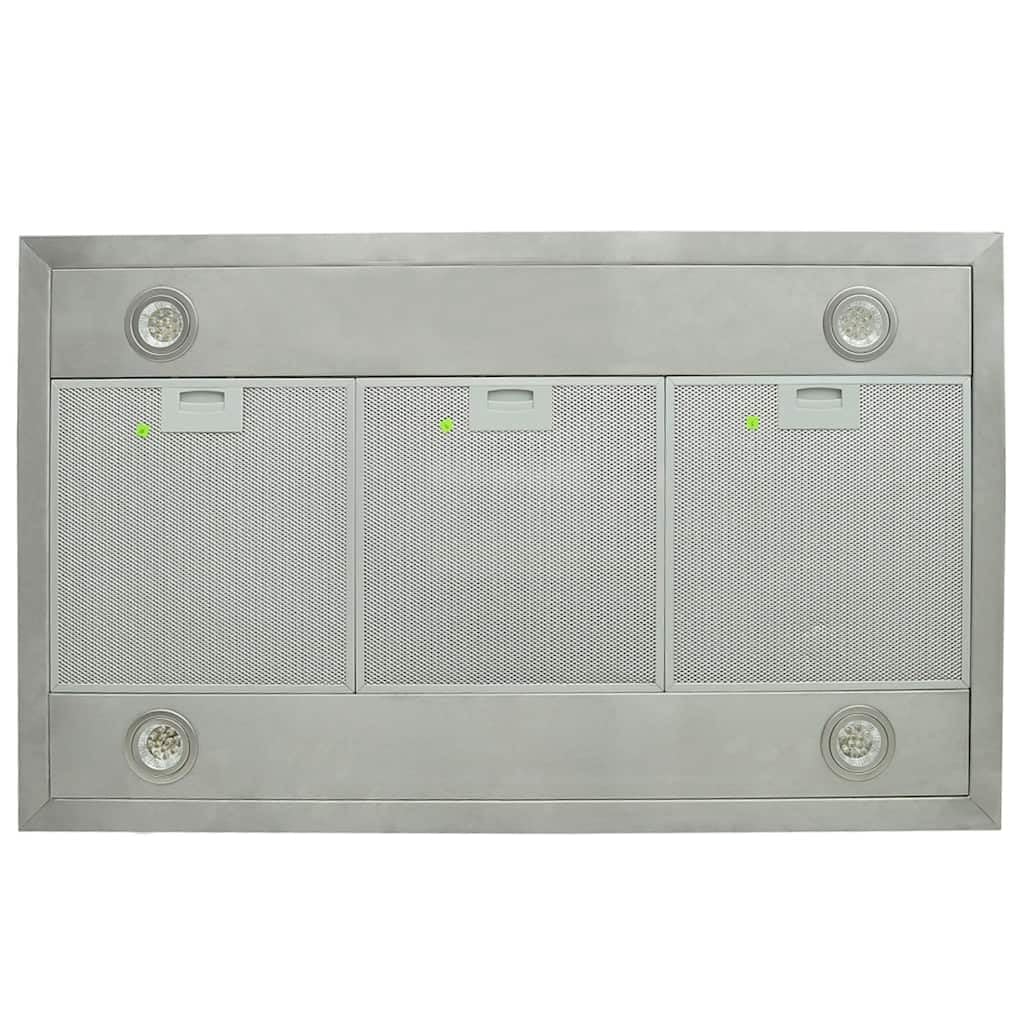 VidaXL K750-90 RVS 750 m³/h Isla Plata - Campana (750 m³/h, Canalizado, 65 dB, Isla, Plata, Acero inoxidable)