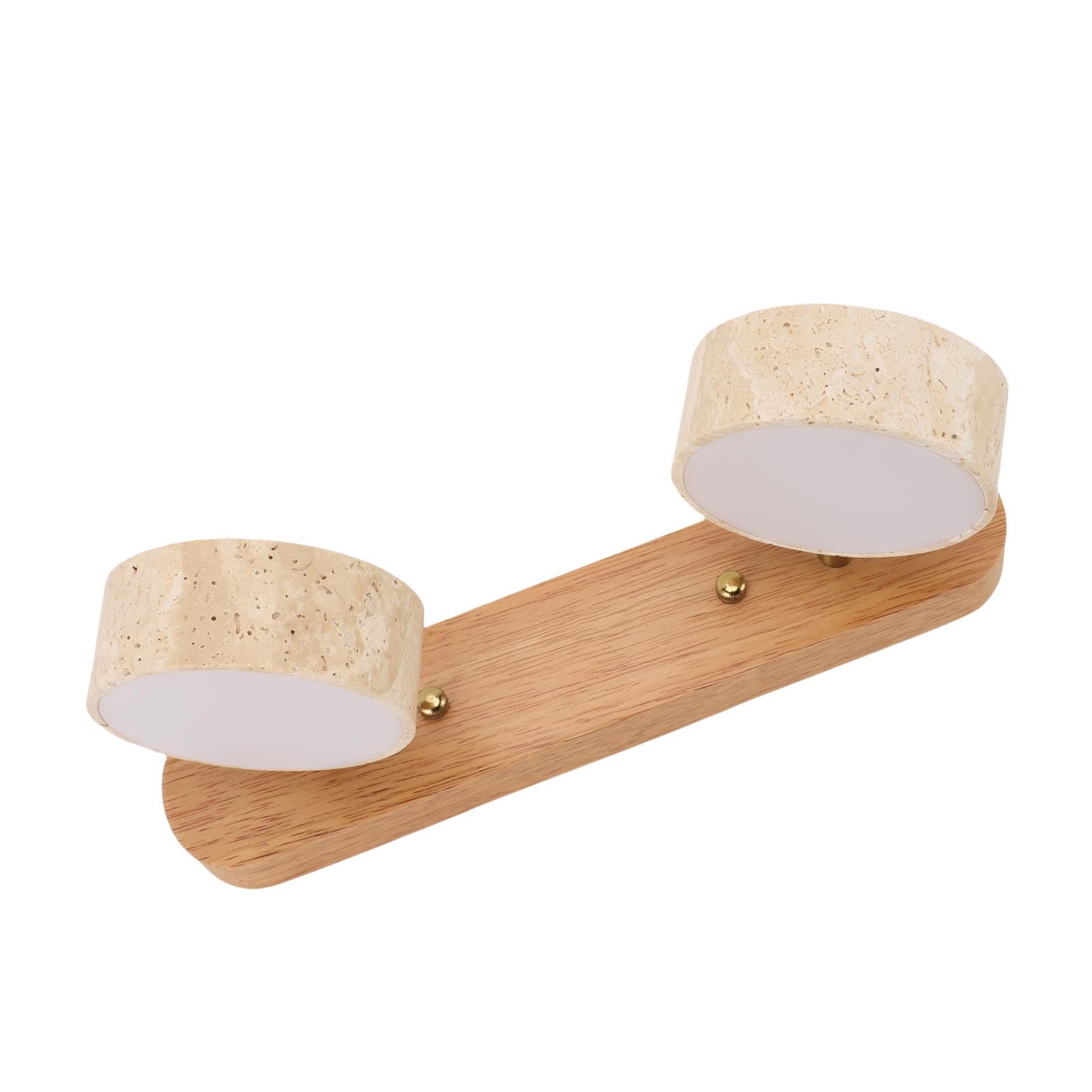 Modernlinder Vanity Light - 2 Applique Girevoli in Pietra Naturale, Elegante Oakody, Illuminazione da Parete a LED, Modi, Aree di Arredo (Colore del legno)