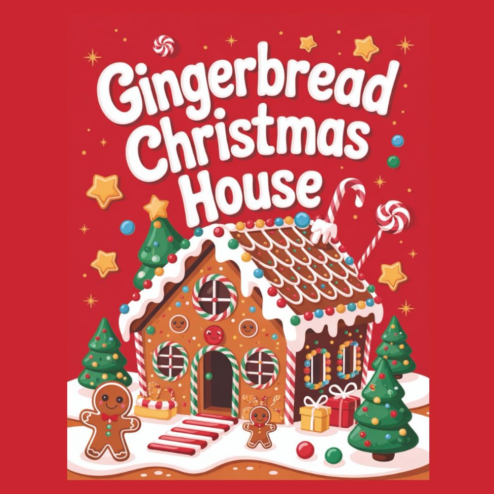 Gingerbread Christmas House: A coloring book for all ages (Simple, Comfy Coloring Books)