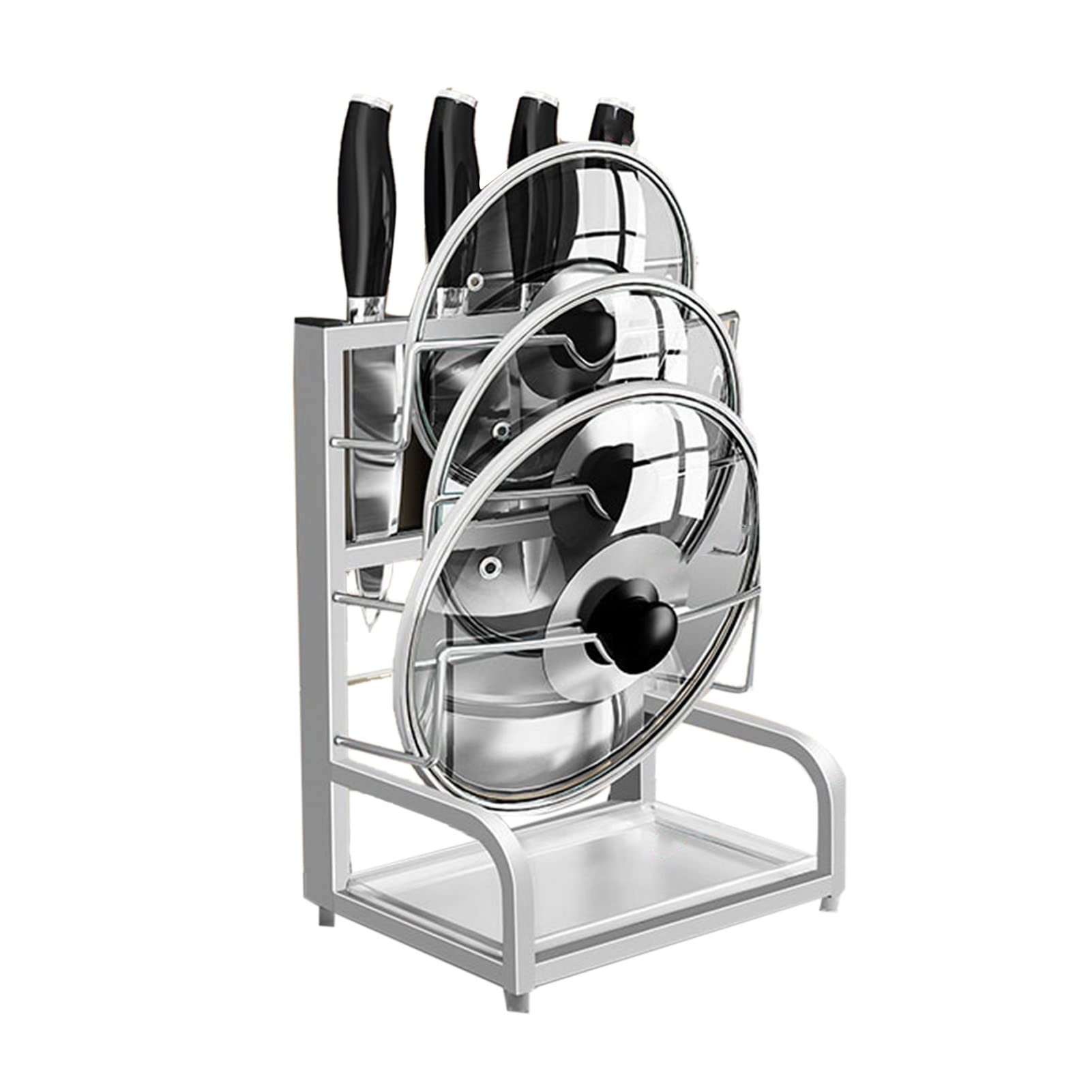 Yosoo Health Gear 2 in 1 Topfdeckelhalter, 304 Edelstahl Messerablage