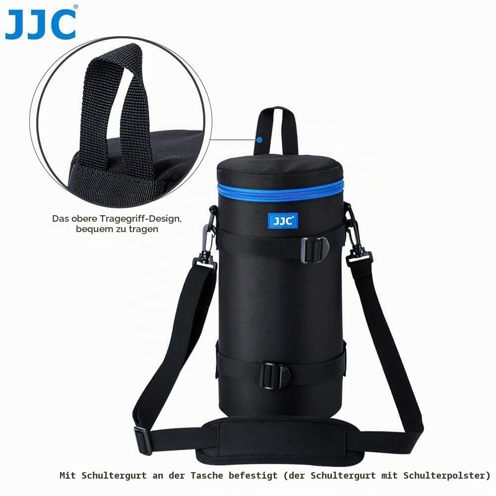 JJC Wasserabweisende Deluxe Objektivtasche mit Schultergurt für Canon RF 800mm F11 is STM, RF 100-500mm F4.5-7.1L is USM, AF-S NIKKOR 200-500mm F5.6E ED VR, Tamron 150-600mm, Innenmaße: 125 x 290mm