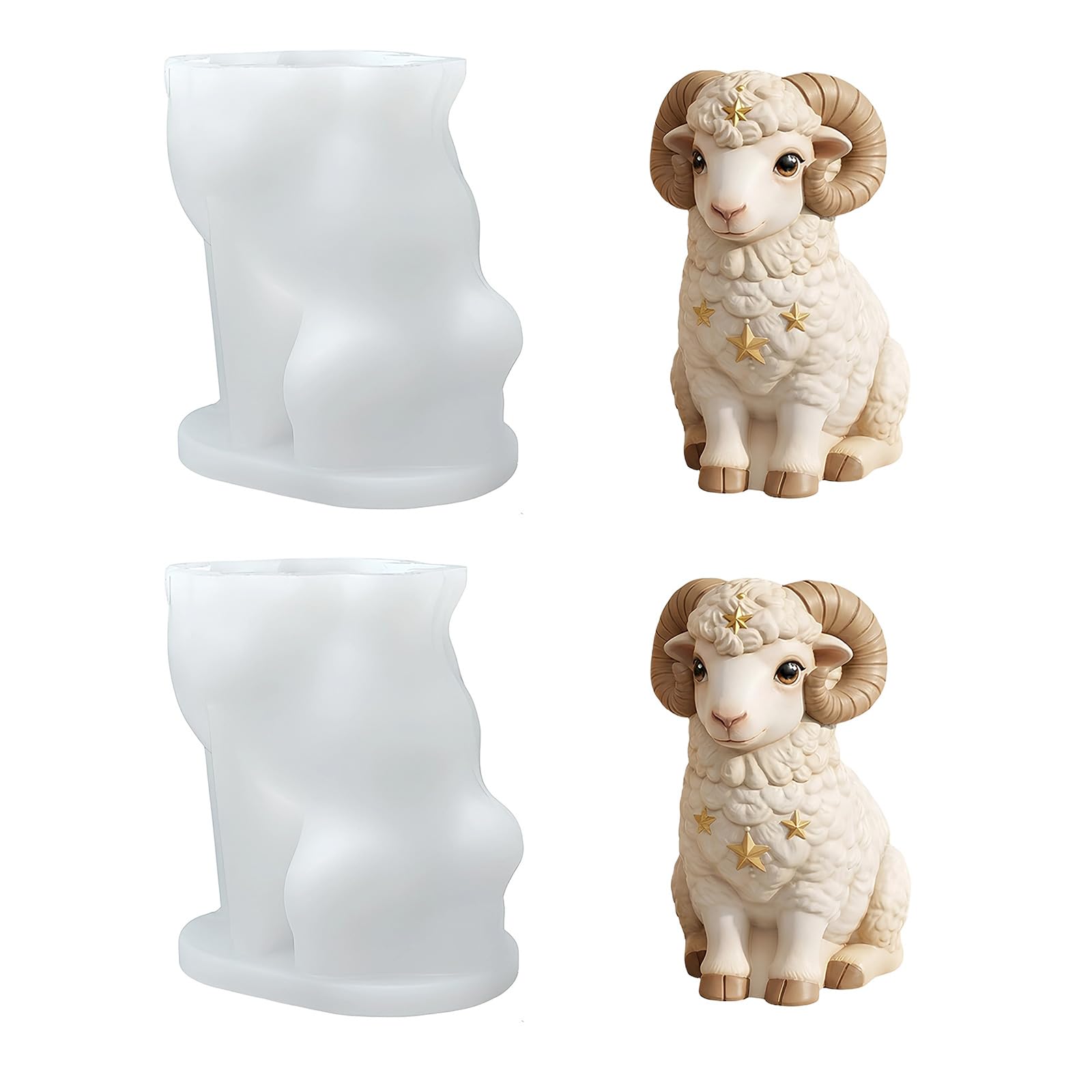 alloneslife Sheep Figurine Silicone Molds Multipurpose Easy Demolding for Resin Casting Soap Mold