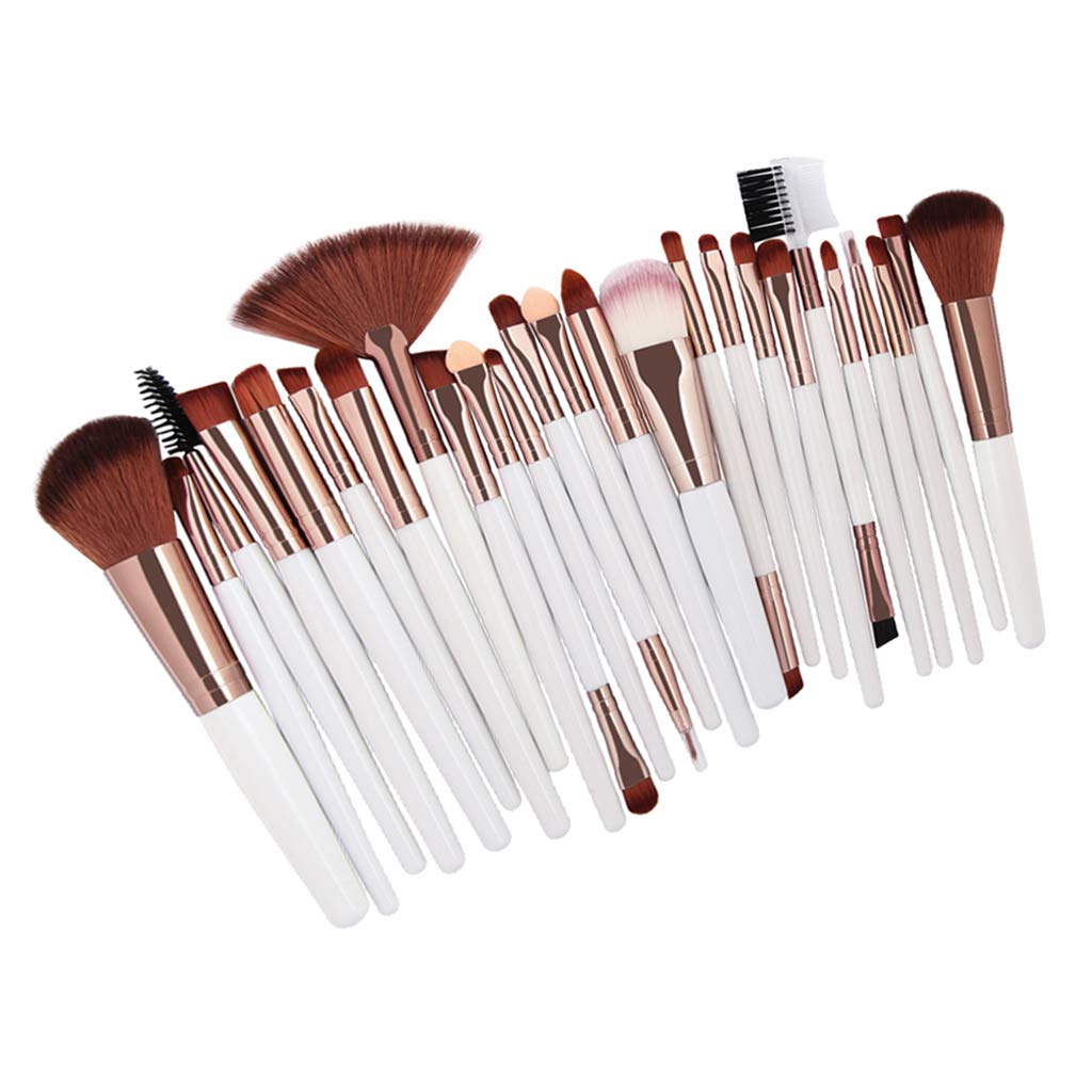 Make-up-Pinsel-Set für Foundation, Puder, Concealer, Mischen, weißer Kaffee, 25 Stück