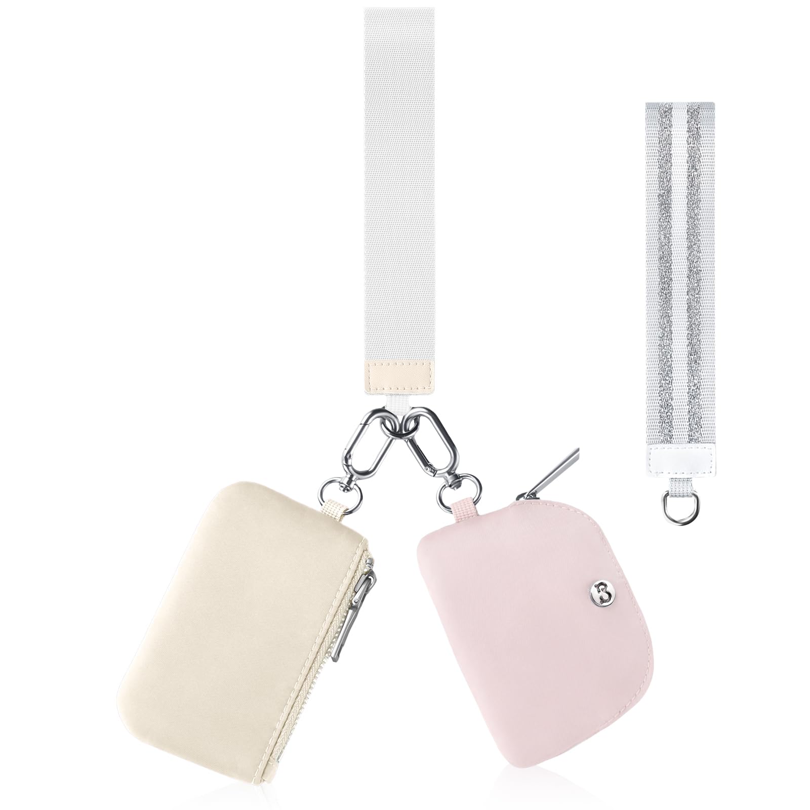 Babysun Mini Zip Around Dual Pouch Wristlet With 2 Straps Wristlet Keychain Wallet for Women Coin Purse Small Cute for Teen Girl