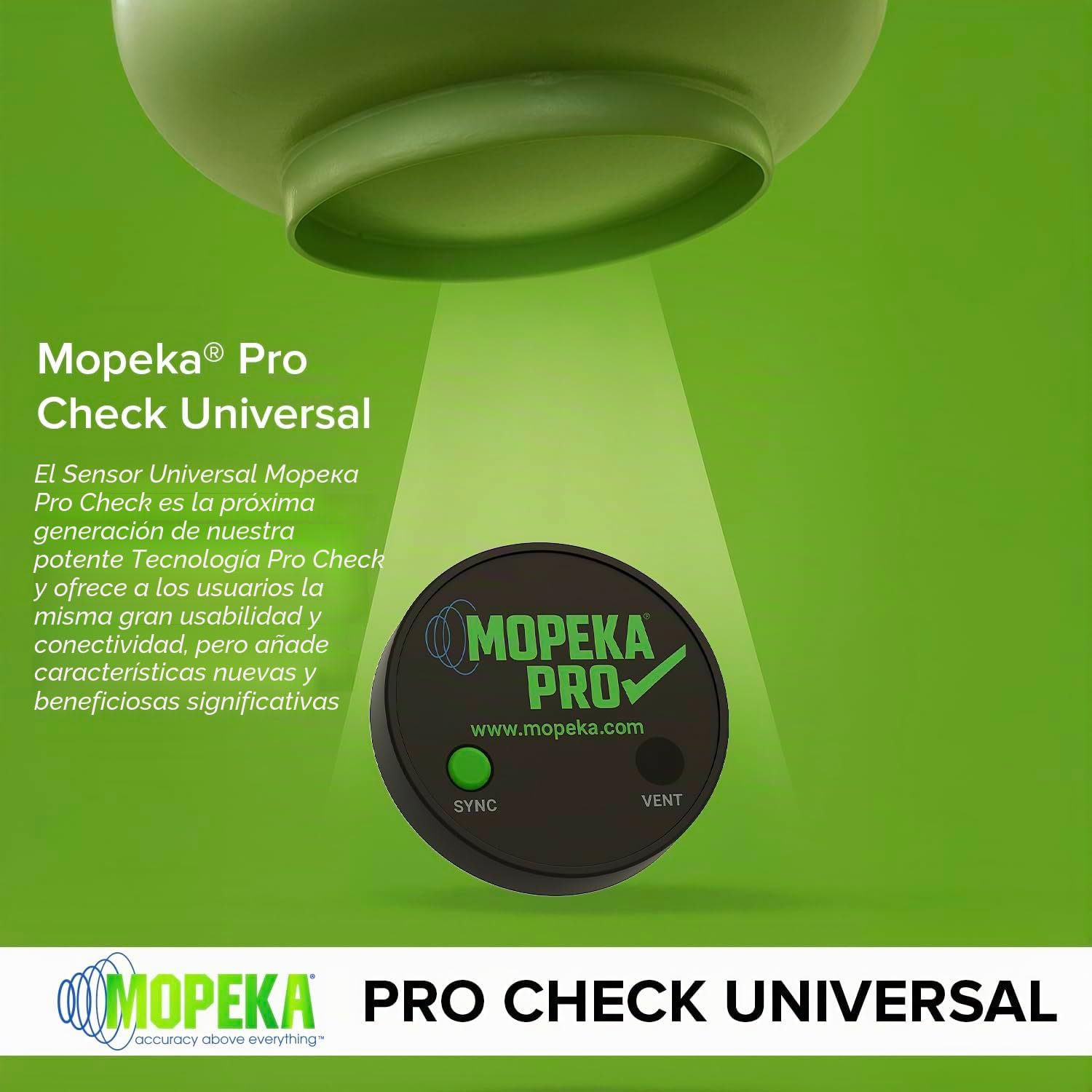 Mopeka Pro Check - Sensor Universal Ultrasónico Bluetooth Para Tanques De Aluminio, Plástico Y Polietileno Perfecto Parrillas Propano, Agua Campistas Nivel
