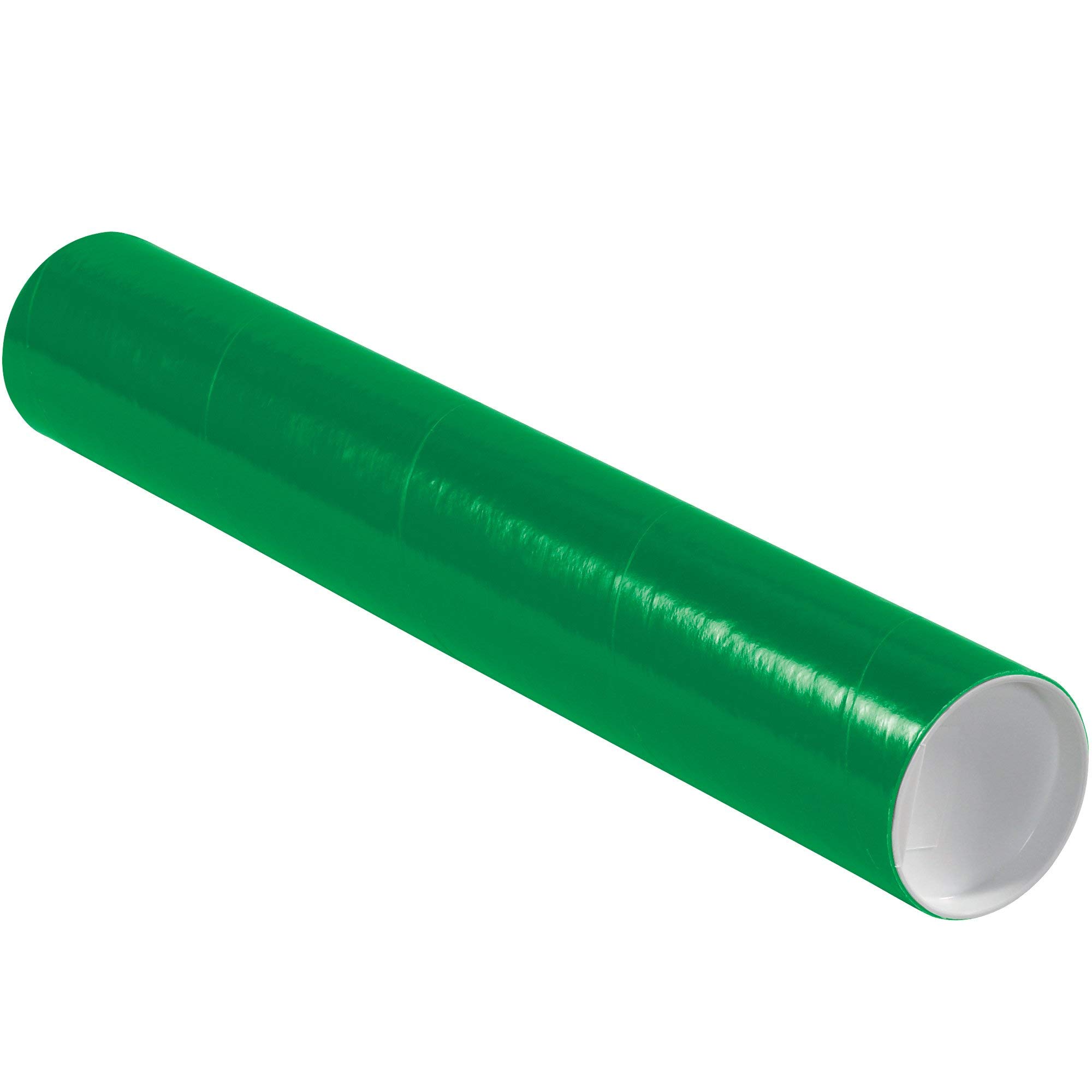 Aviditi Green Mailing Tubes with Caps, 3 Inch x 18 Inch, Pack of 24, for Shipping, Storing, Mailing, and Protecting Documents, Blueprints and Posters